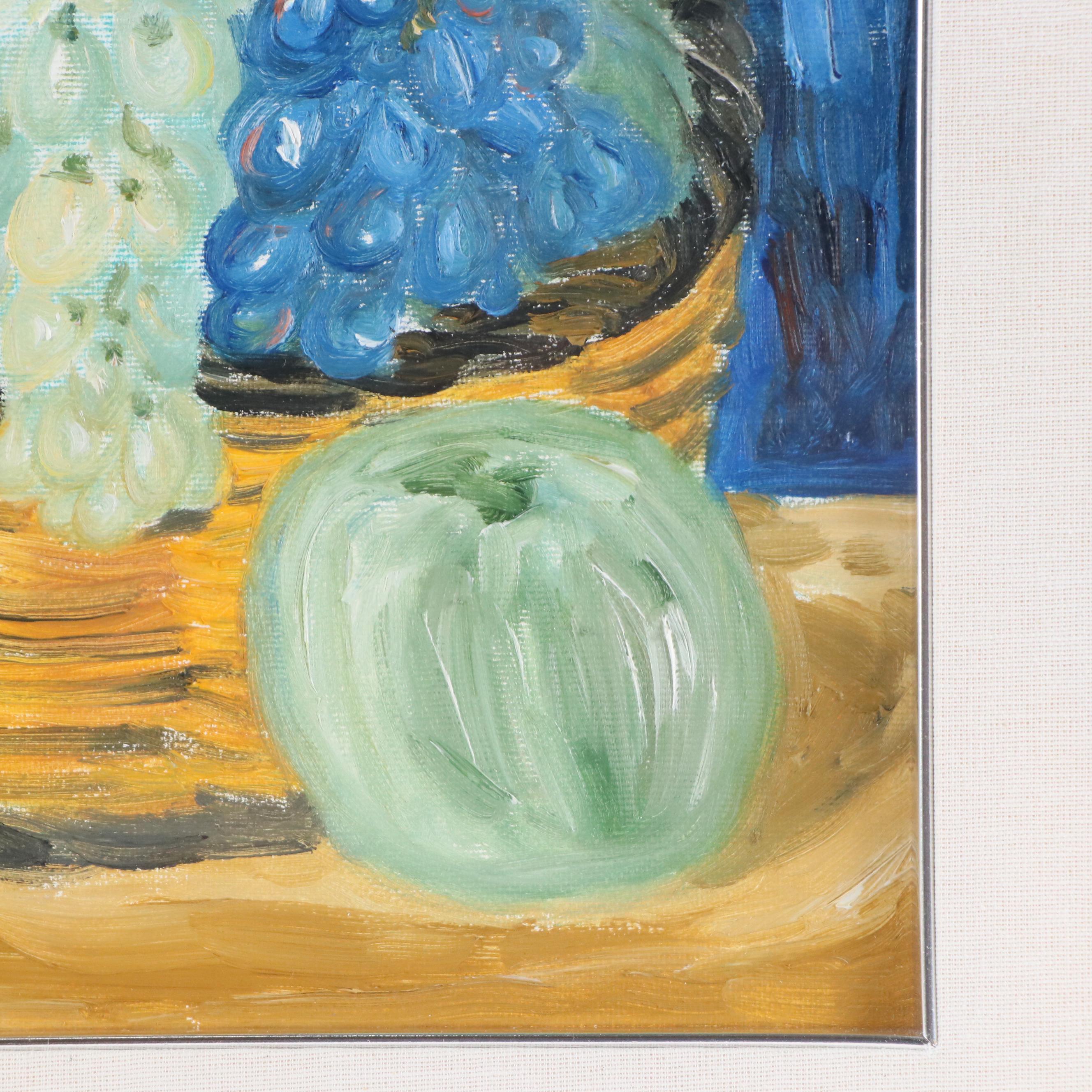 Riccardo Nicosia Still Life Oil Painting "Frutte," Late 20th - 21st Century