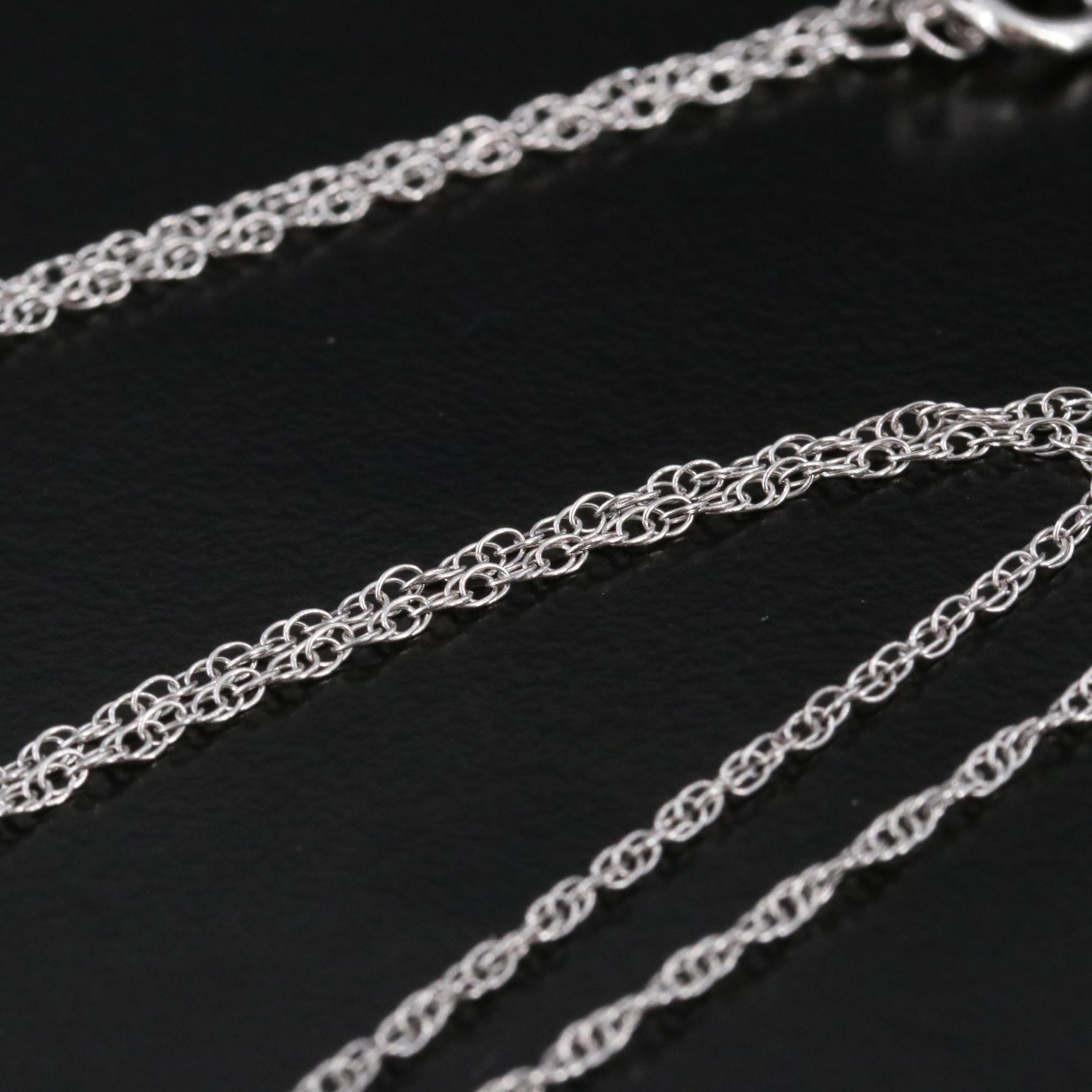 Sterling Blue and White Sapphire Pendant Necklace