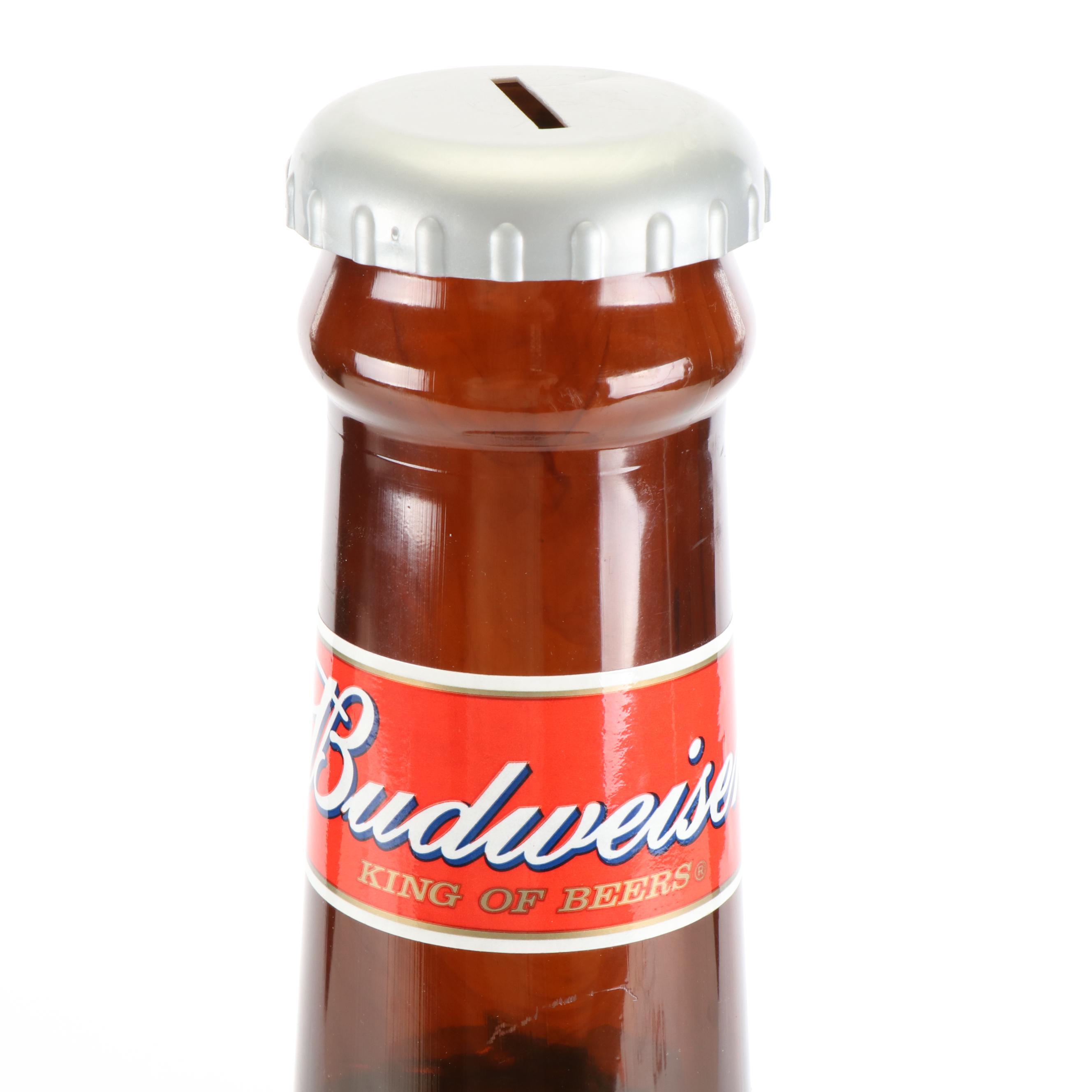 Giant Budweiser Bottle Filled with Over $400.00 Face Value U.S. Modern Coins