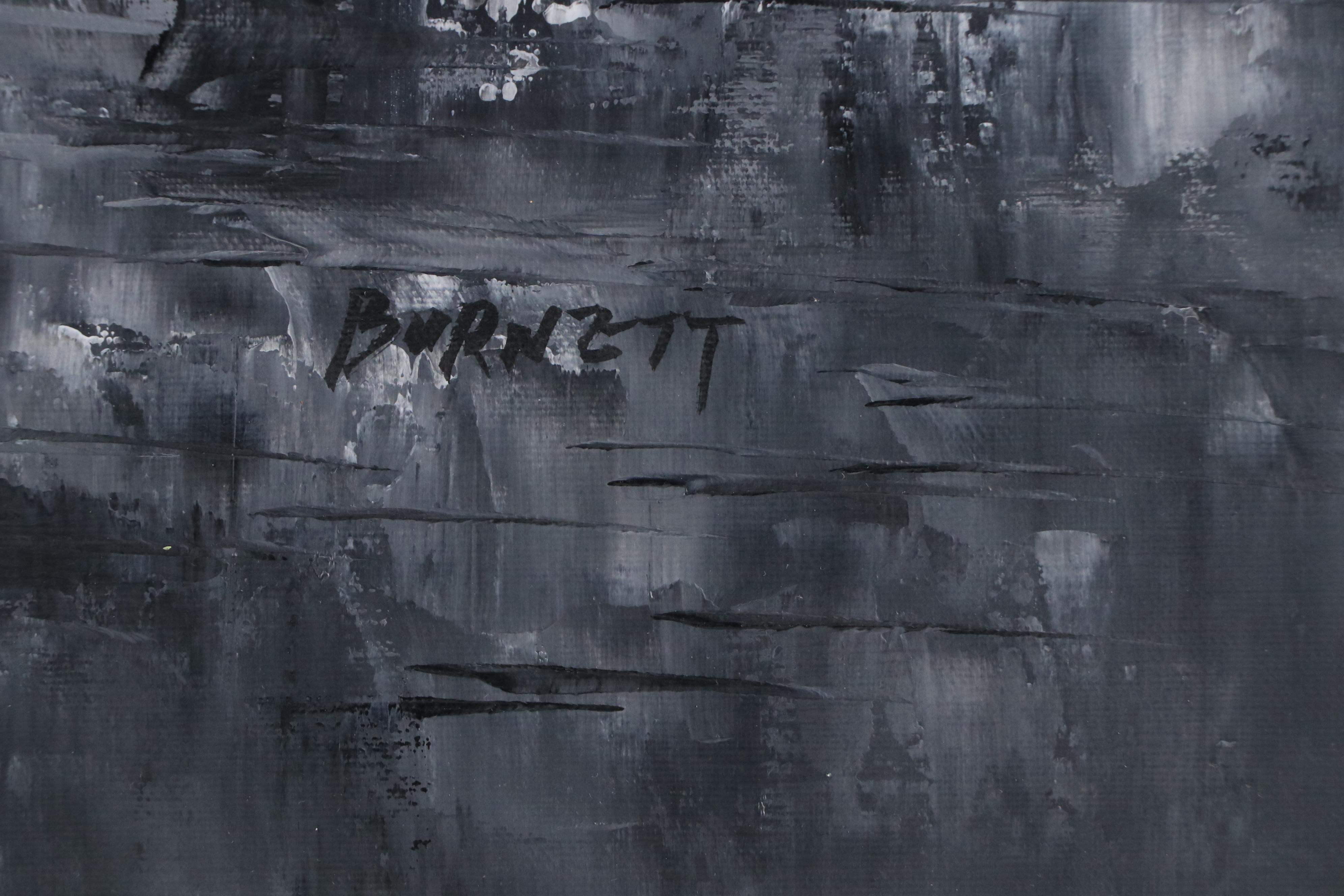 Black and White Parisian Acrylic Painting After Caroline Burnett, 21st Century