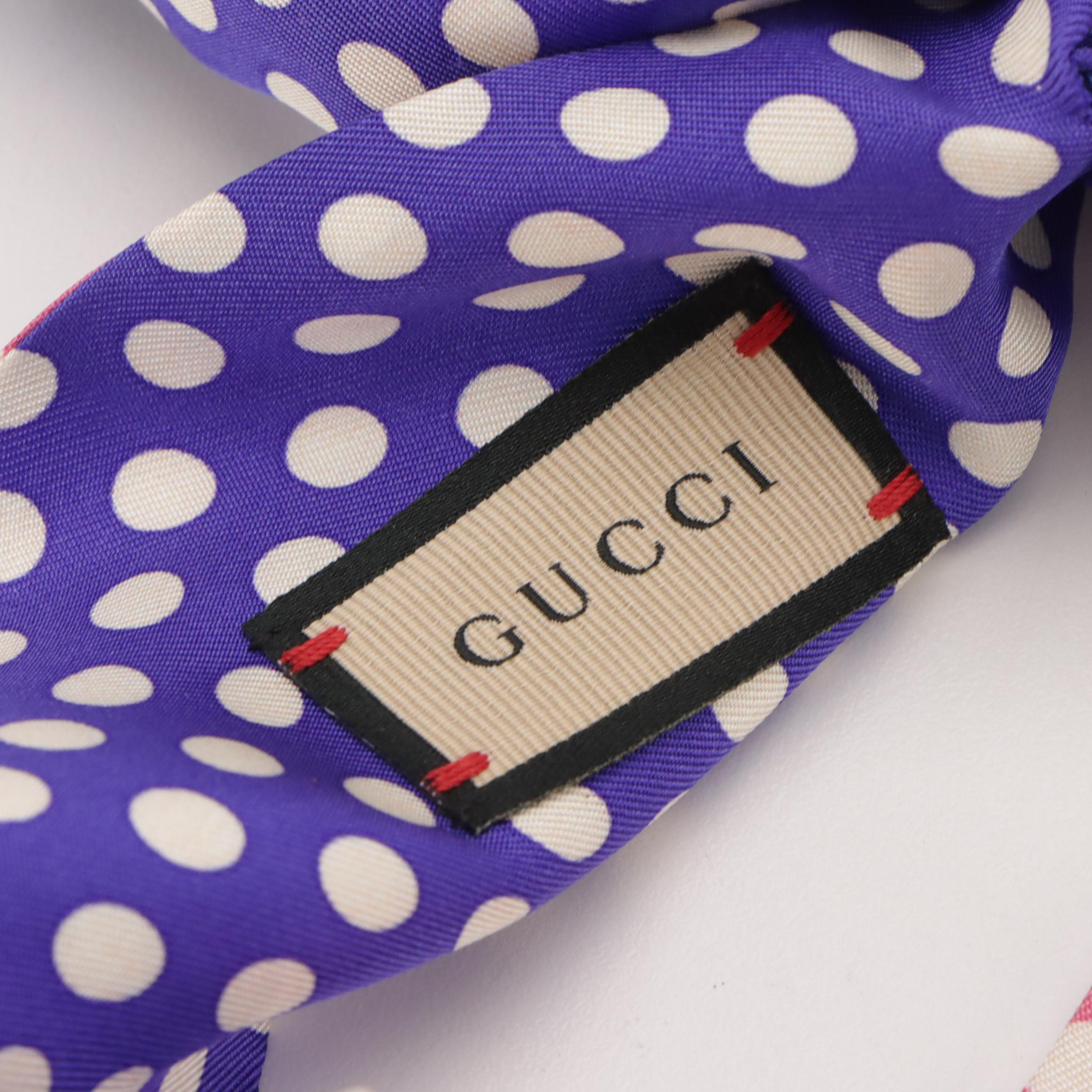 Gucci Polka Dot Silk Twill Headband