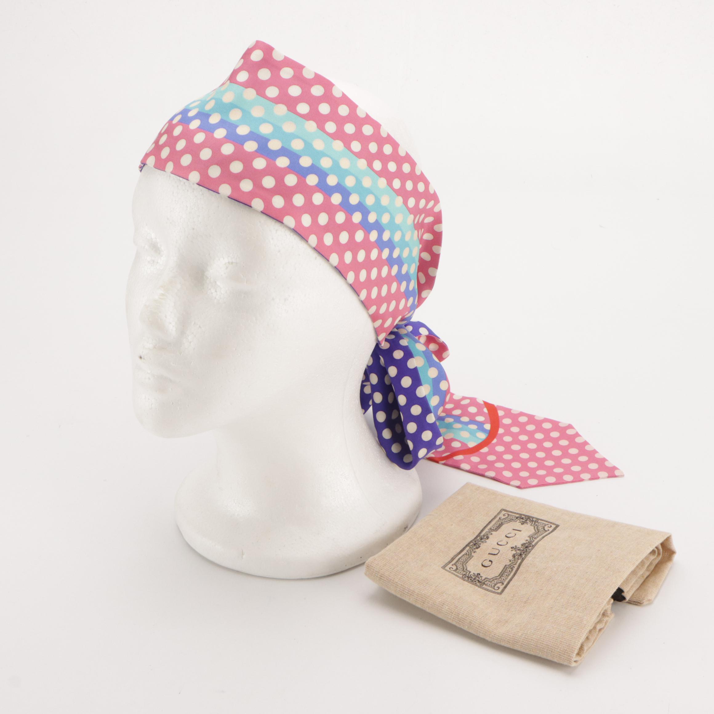 Gucci Polka Dot Silk Twill Headband