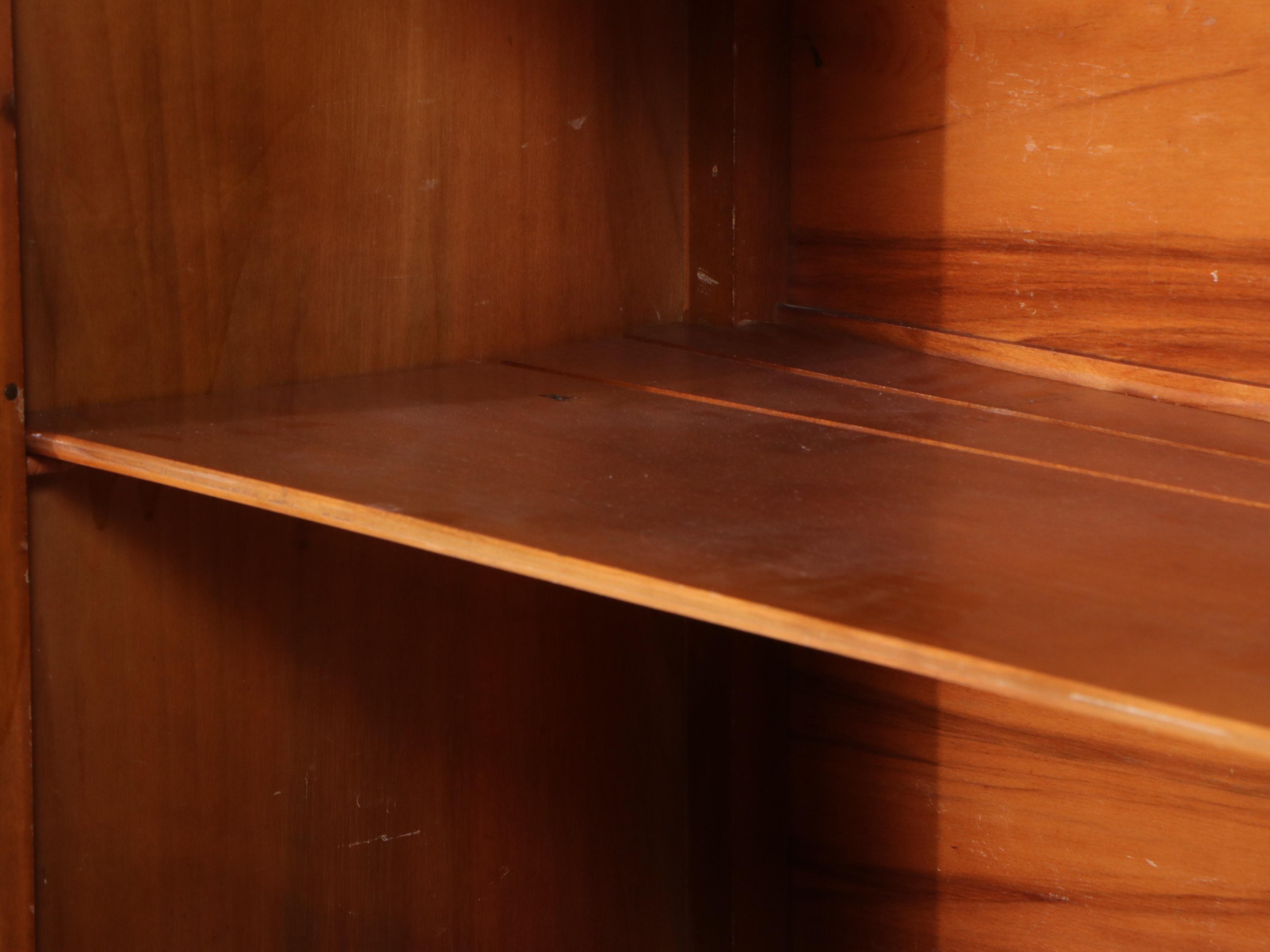 Art Deco Style Waterfall Walnut Veneer China Cabinet, Early to Mid-20th Century