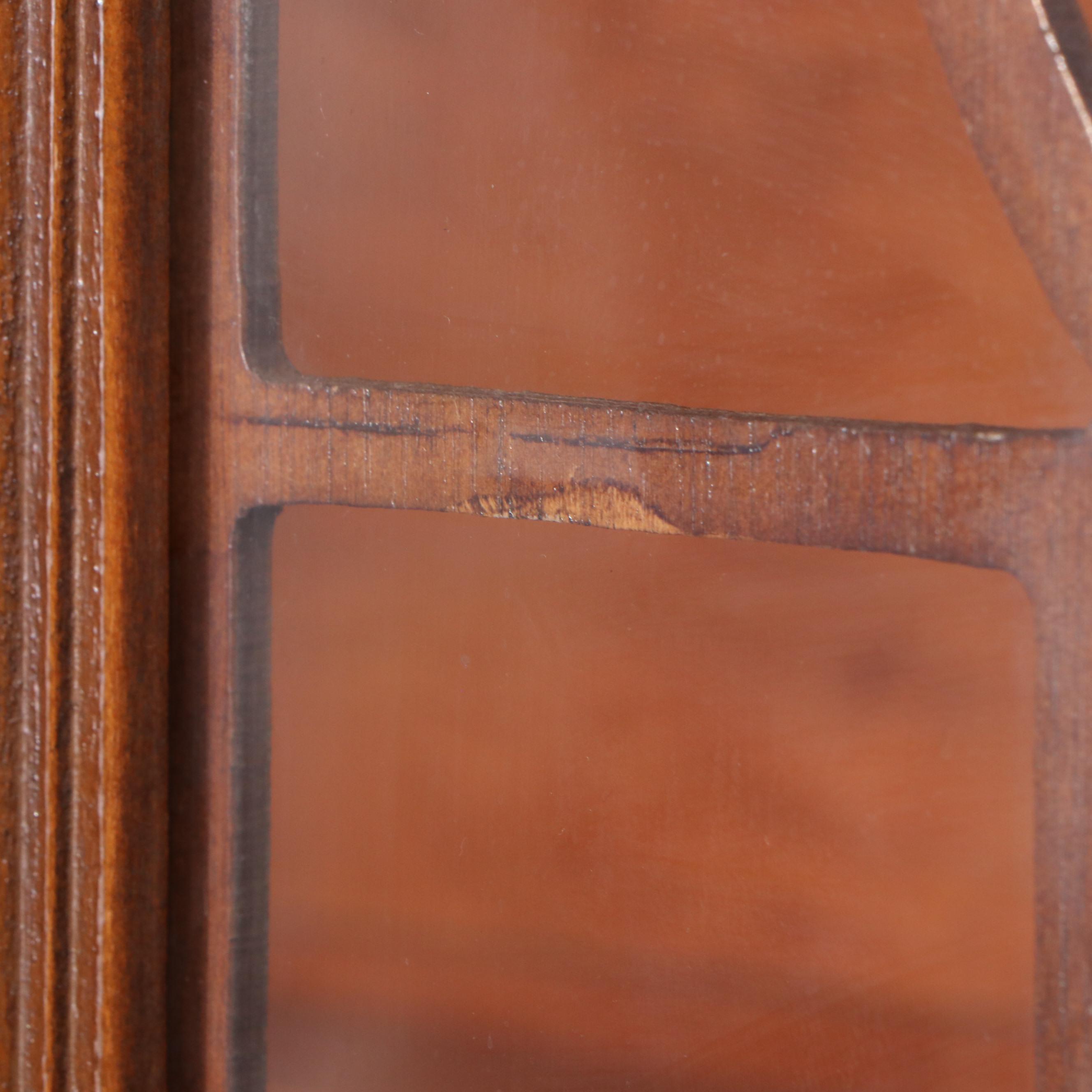 Art Deco Style Waterfall Walnut Veneer China Cabinet, Early to Mid-20th Century