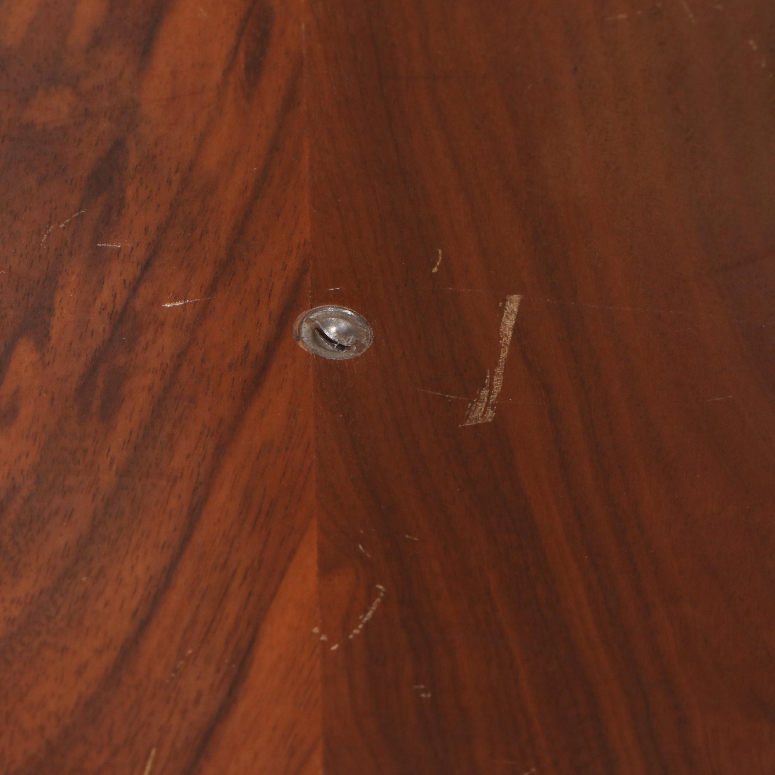 Art Deco Style Waterfall Walnut Veneer China Cabinet, Early to Mid-20th Century