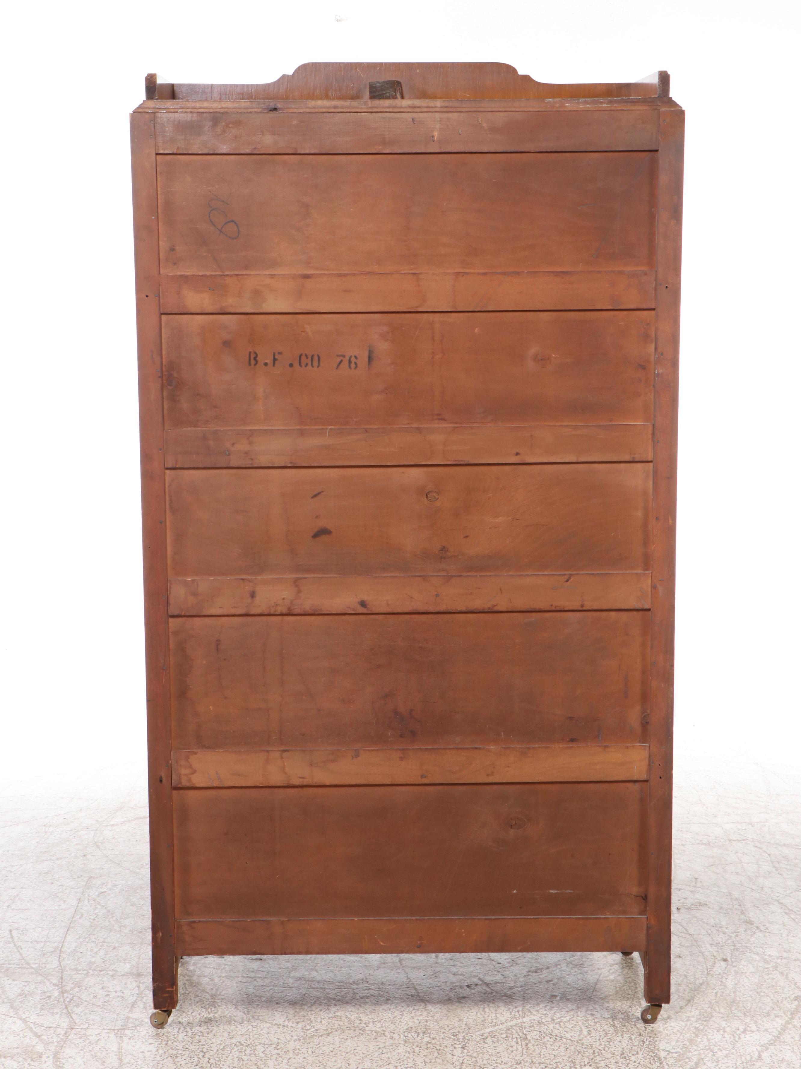 Art Deco Style Waterfall Walnut Veneer China Cabinet, Early to Mid-20th Century