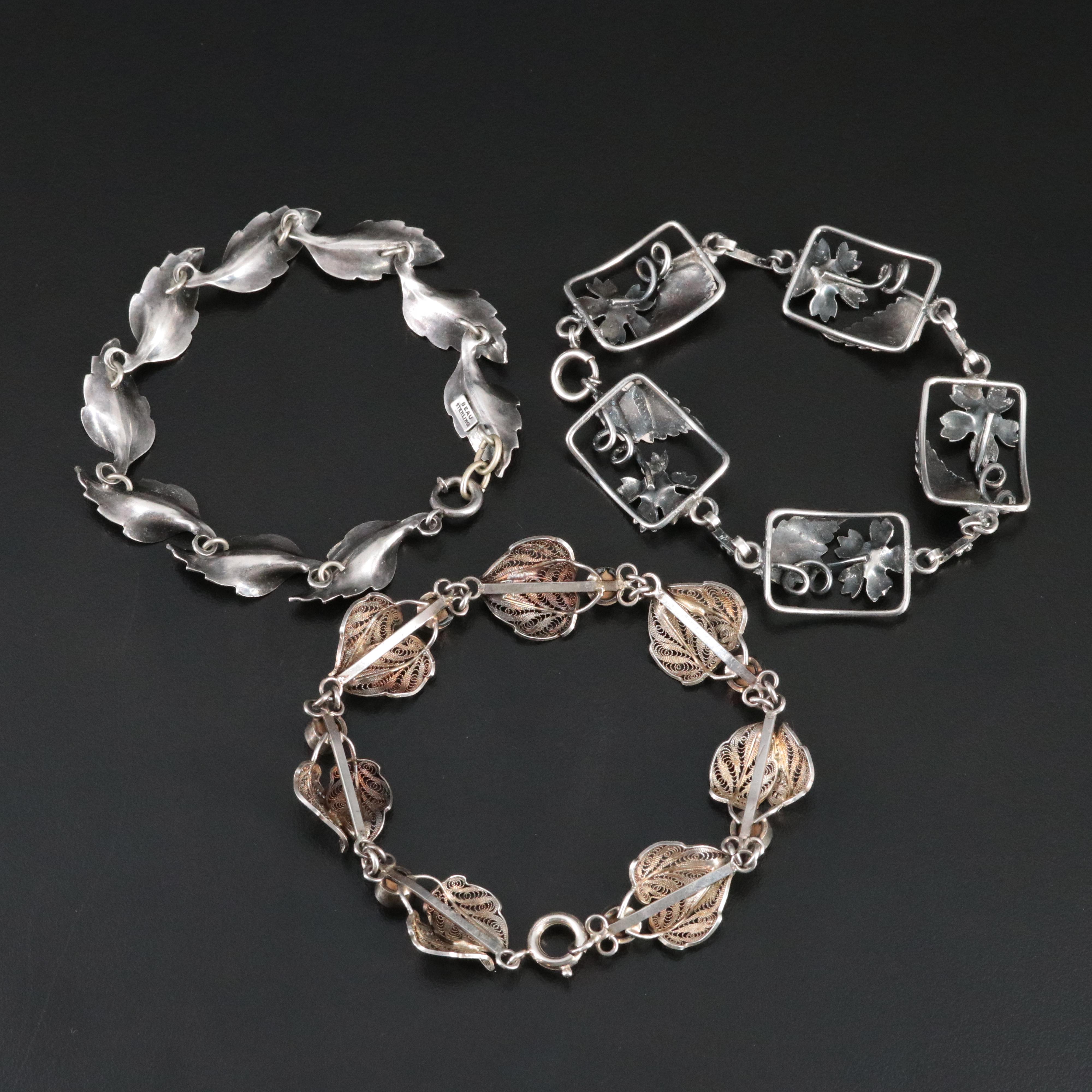 Vintage Sterling Coral Bracelets