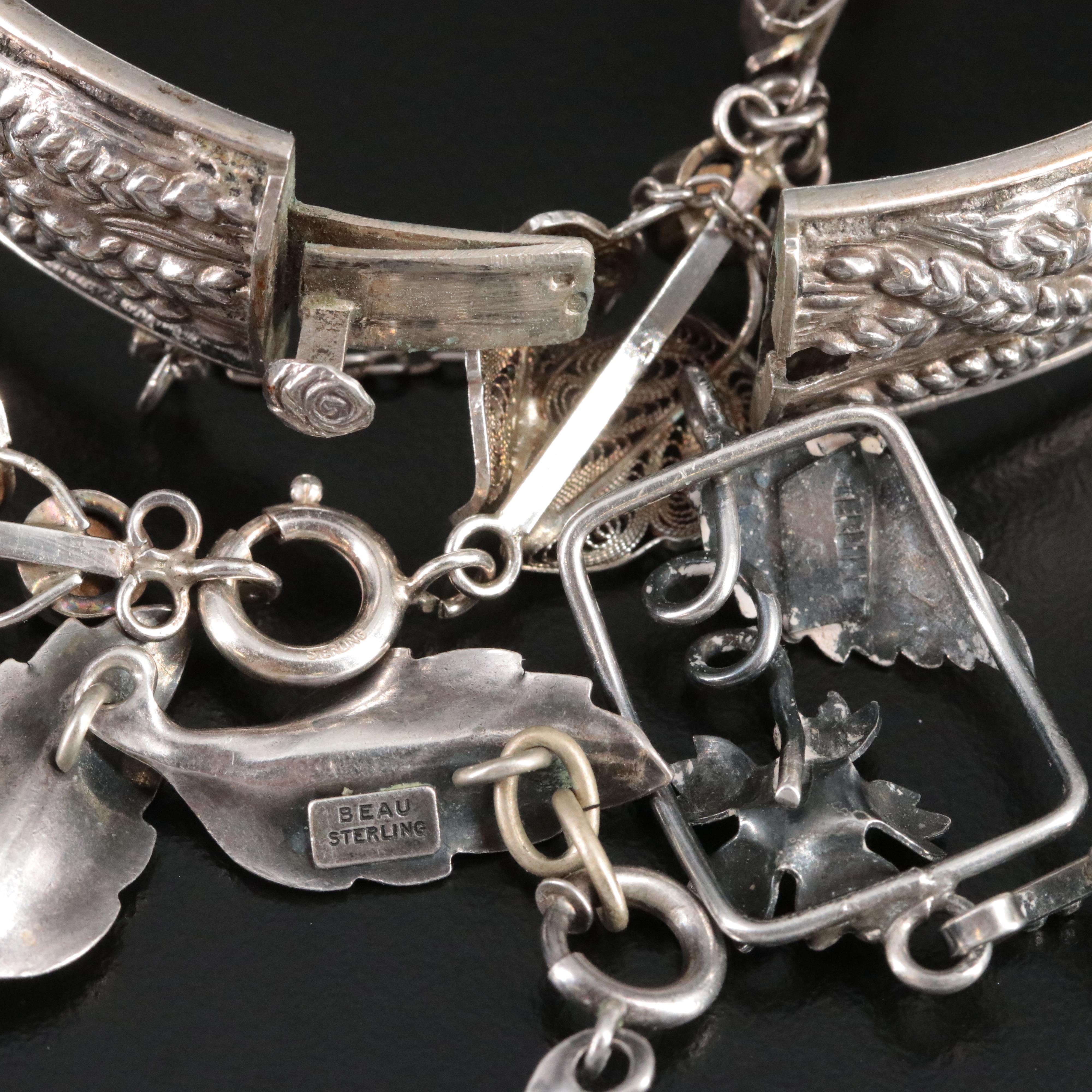 Vintage Sterling Coral Bracelets