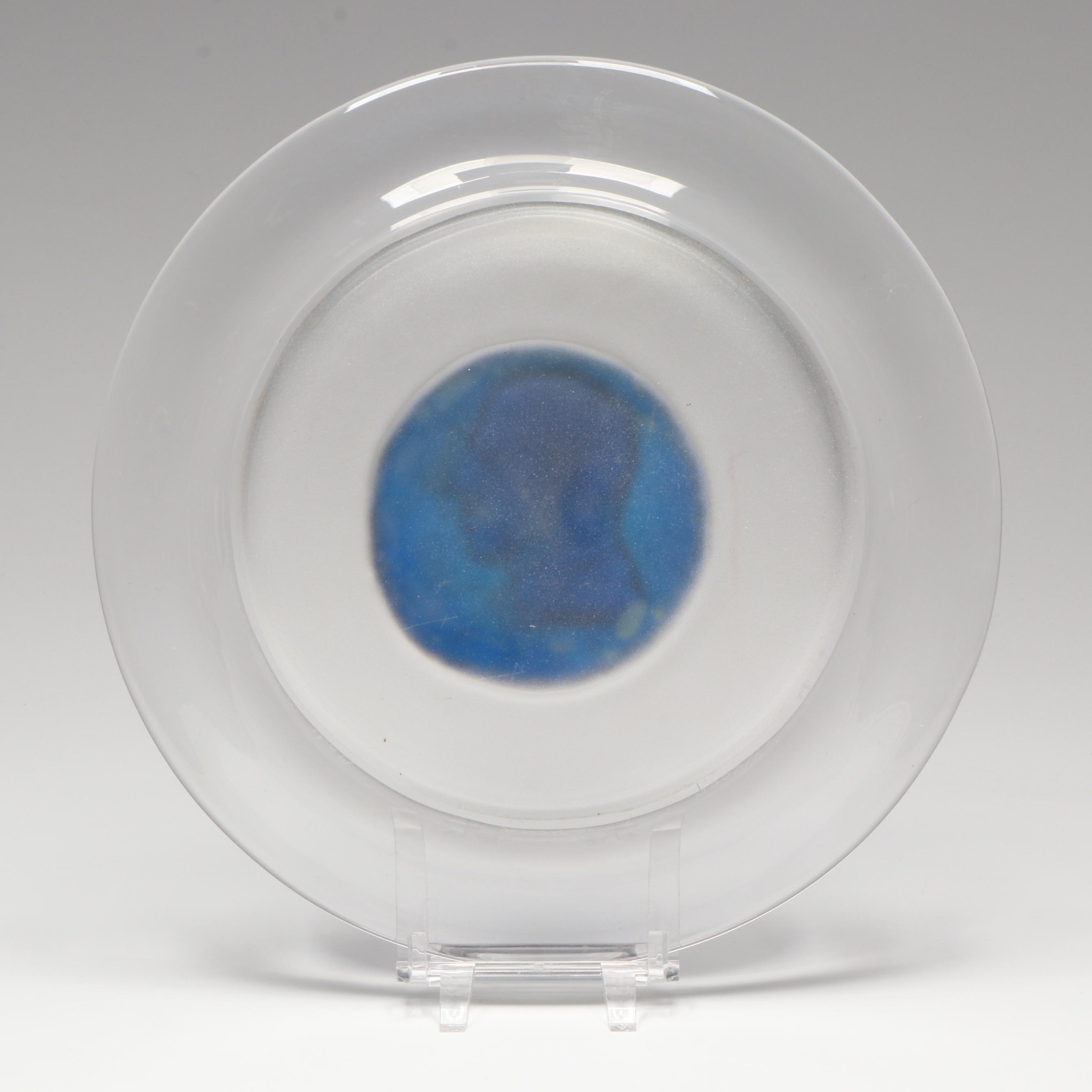 Daum Limited Edition George Gershwin Blue and Clear Crystal Plate