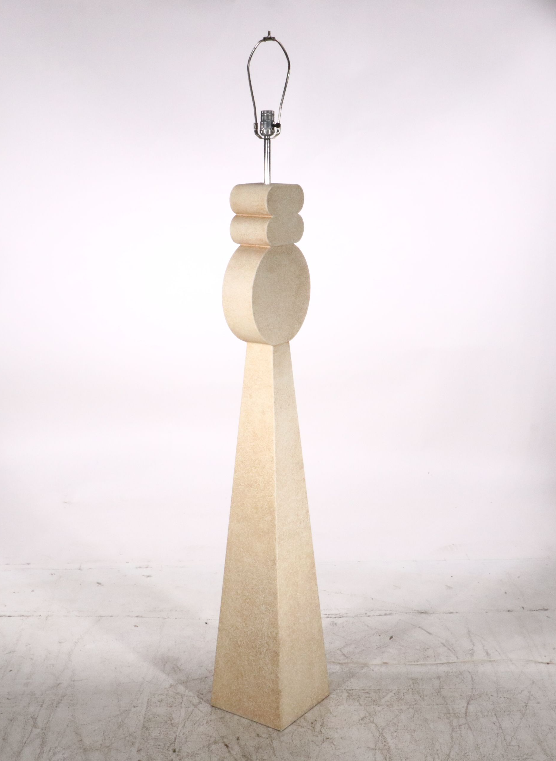 Frederick Ramond Postmodern Floor Lamp with Pyramid Cotton Lamp, 1987