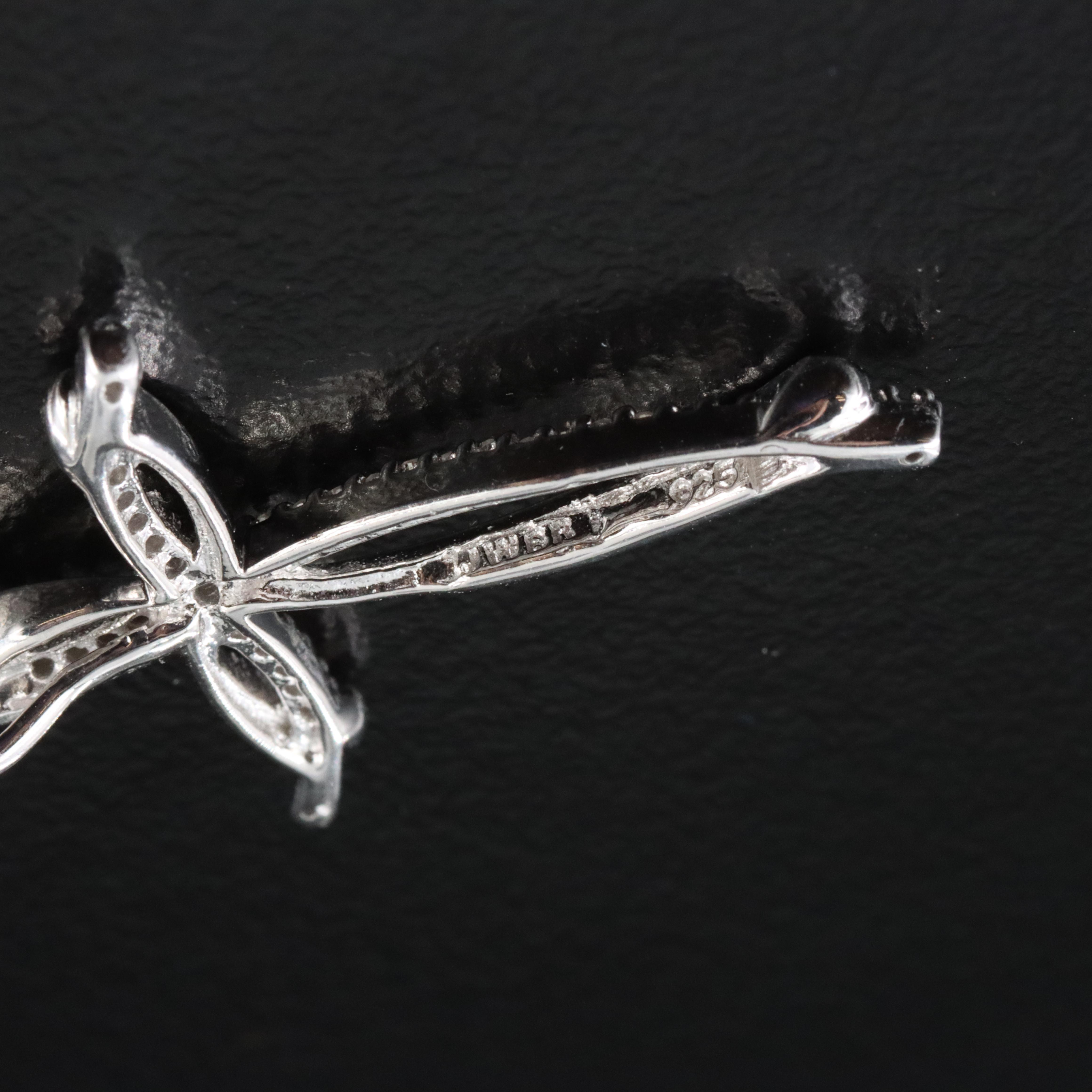 Sterling and Diamond Cross Pendant Necklace