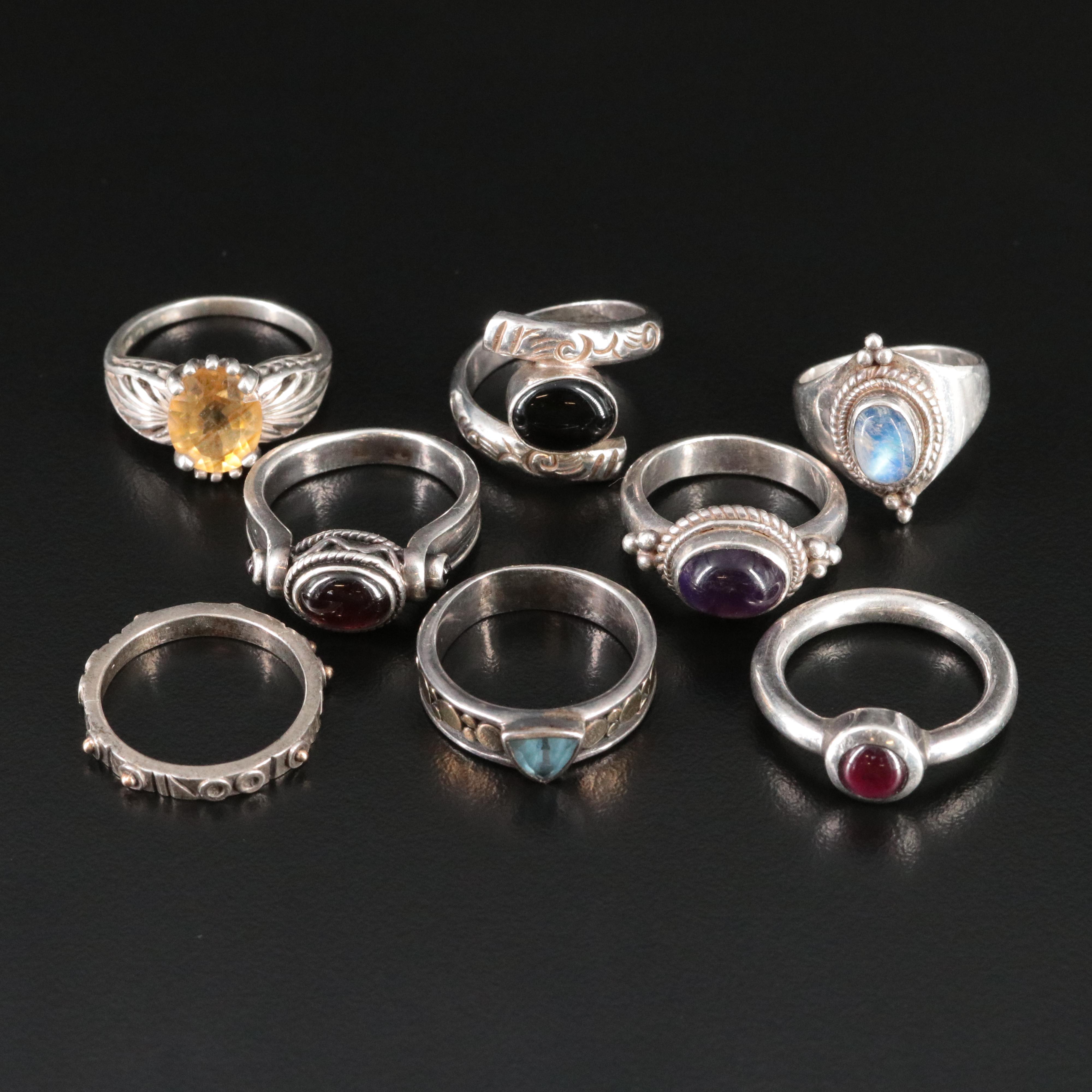 Sterling Gemstone Rings with 18K and 22K Accents