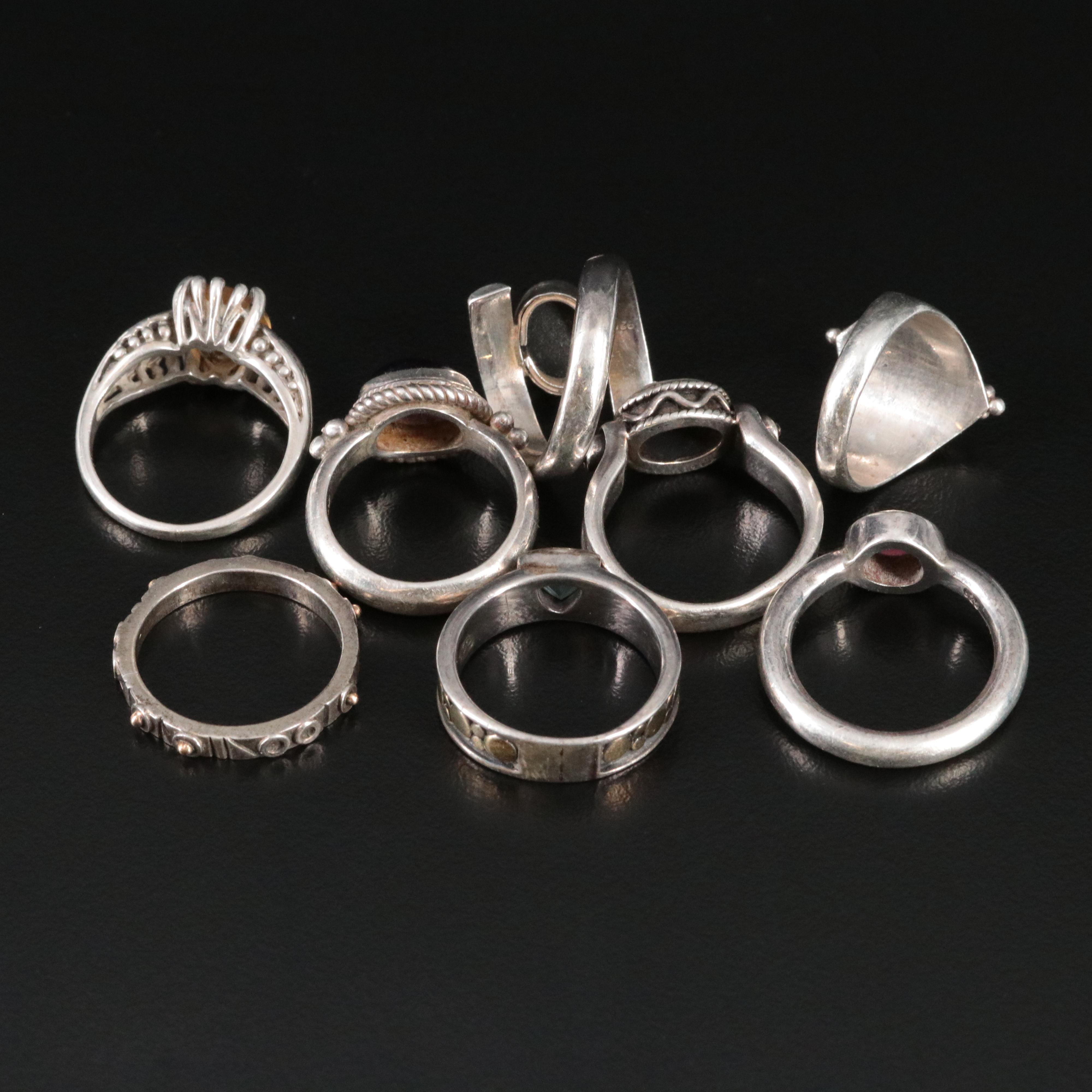 Sterling Gemstone Rings with 18K and 22K Accents