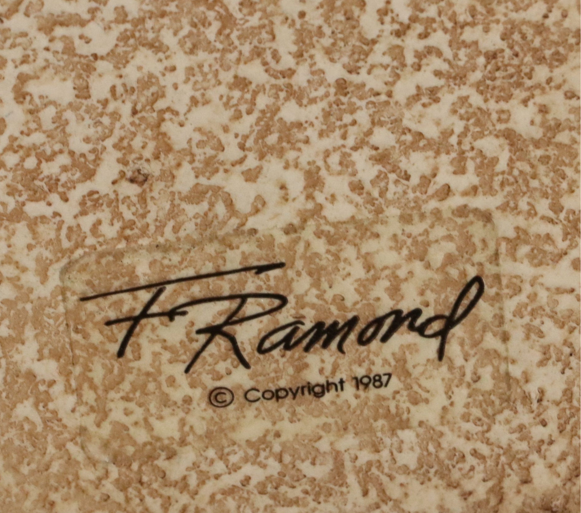 Frederick Ramond Postmodern Floor Lamp with Pyramid Cotton Lamp, 1987