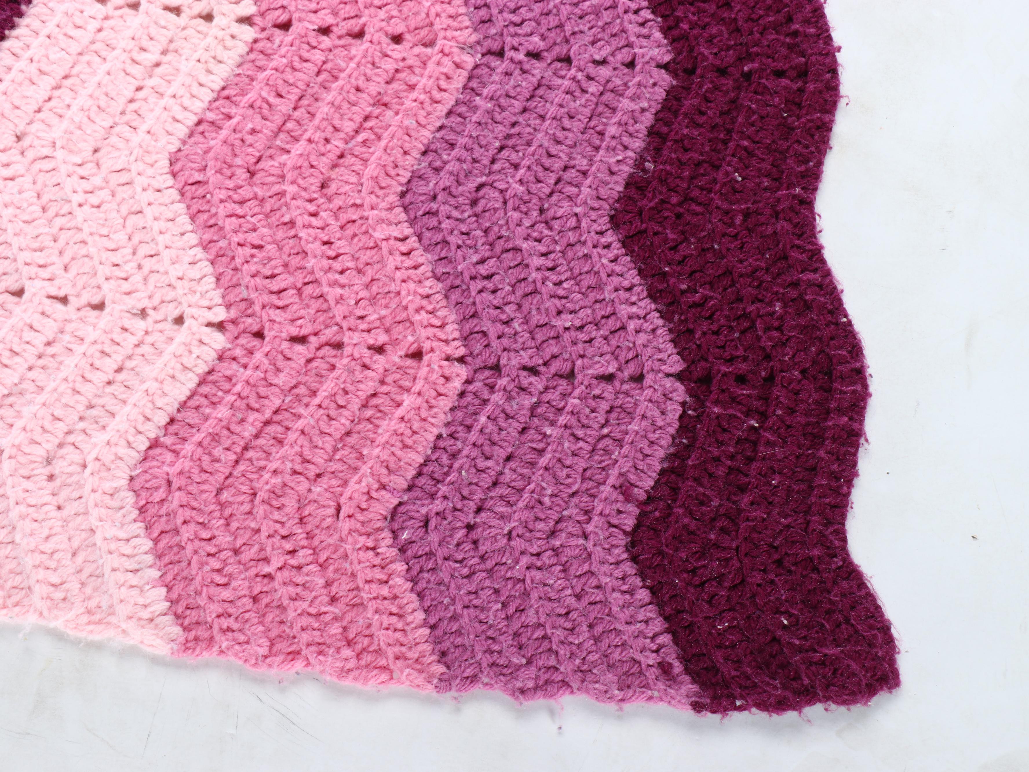 Handmade Striped Crochet Blankets, Late 20th C.