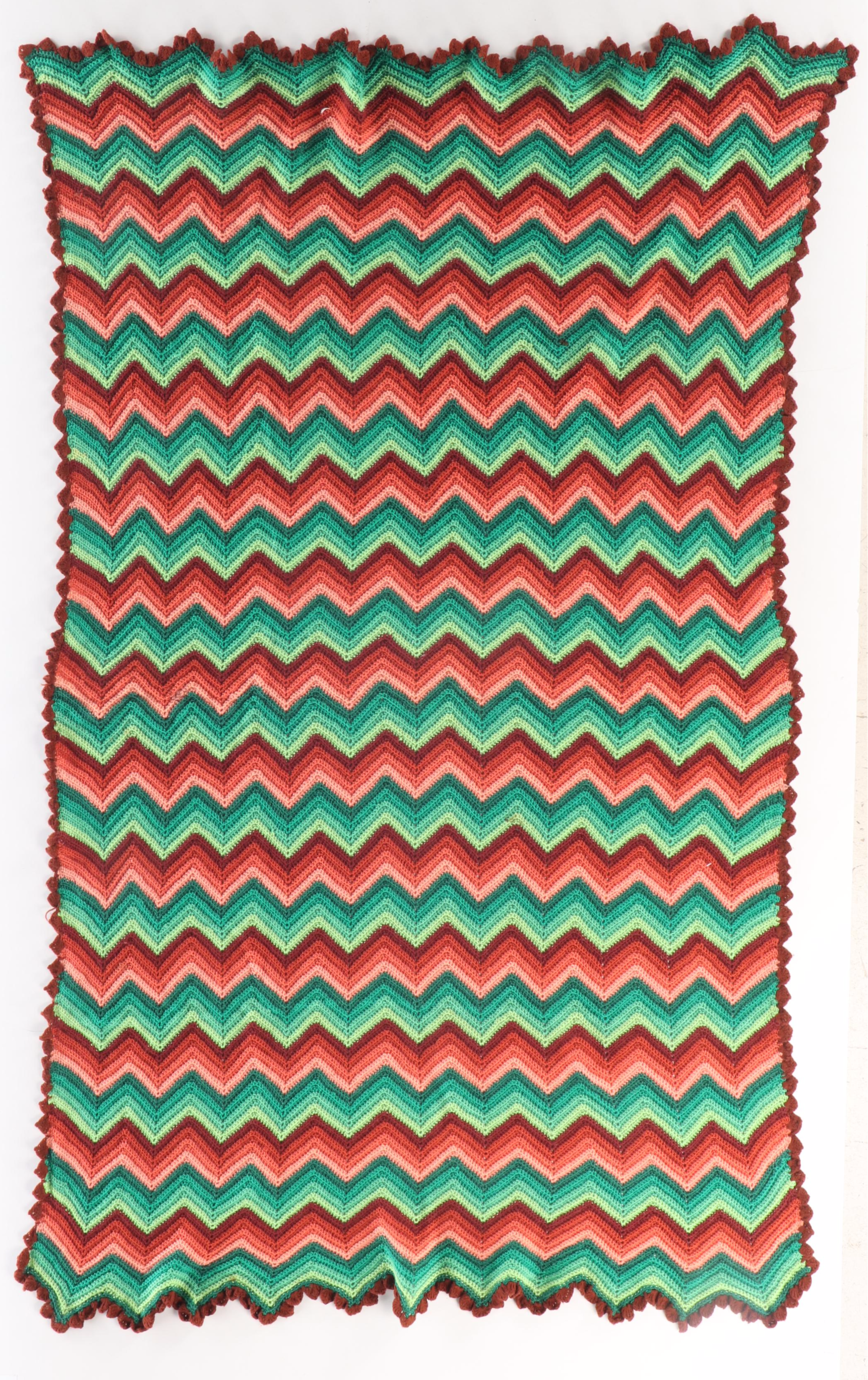 Handmade Striped Crochet Blankets, Late 20th C.