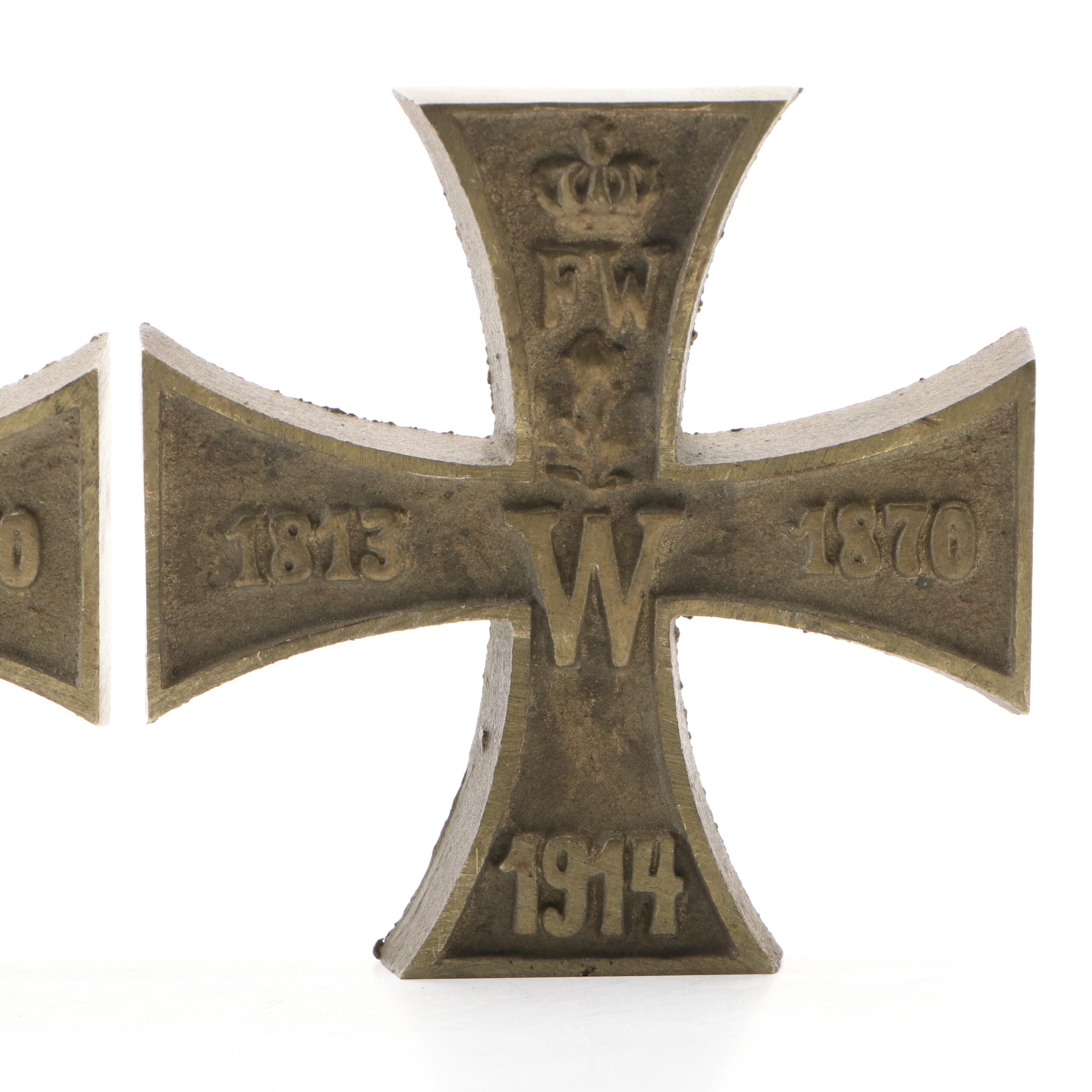 World War I Era Imperial German Iron Cross Paperweights, 1914