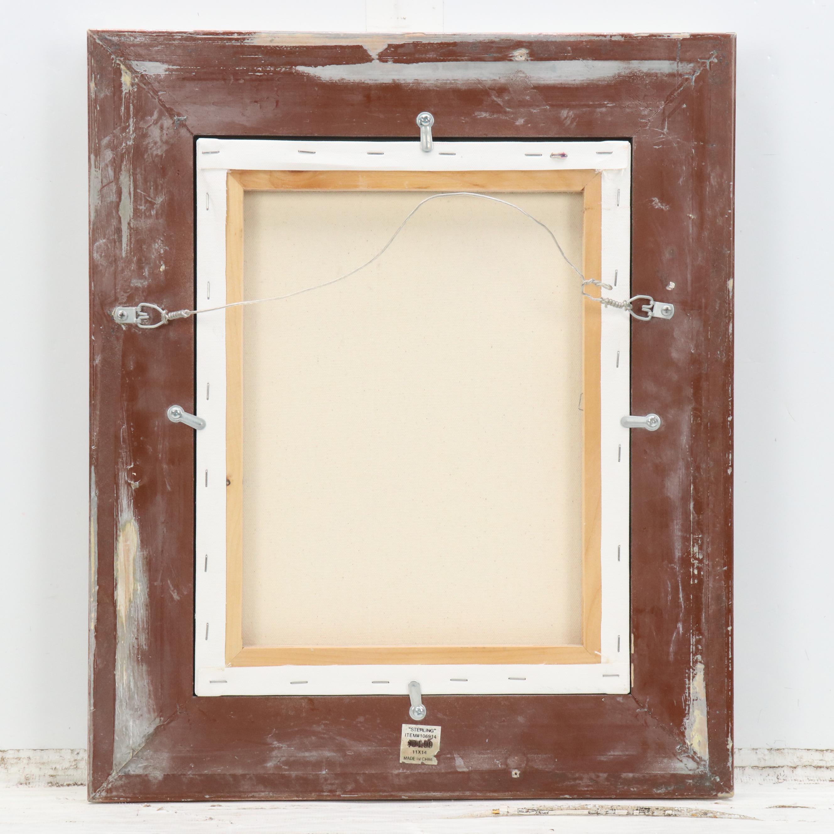 Sue Ervin Acrylic Portrait Painting of Grey Cat, 21st Century