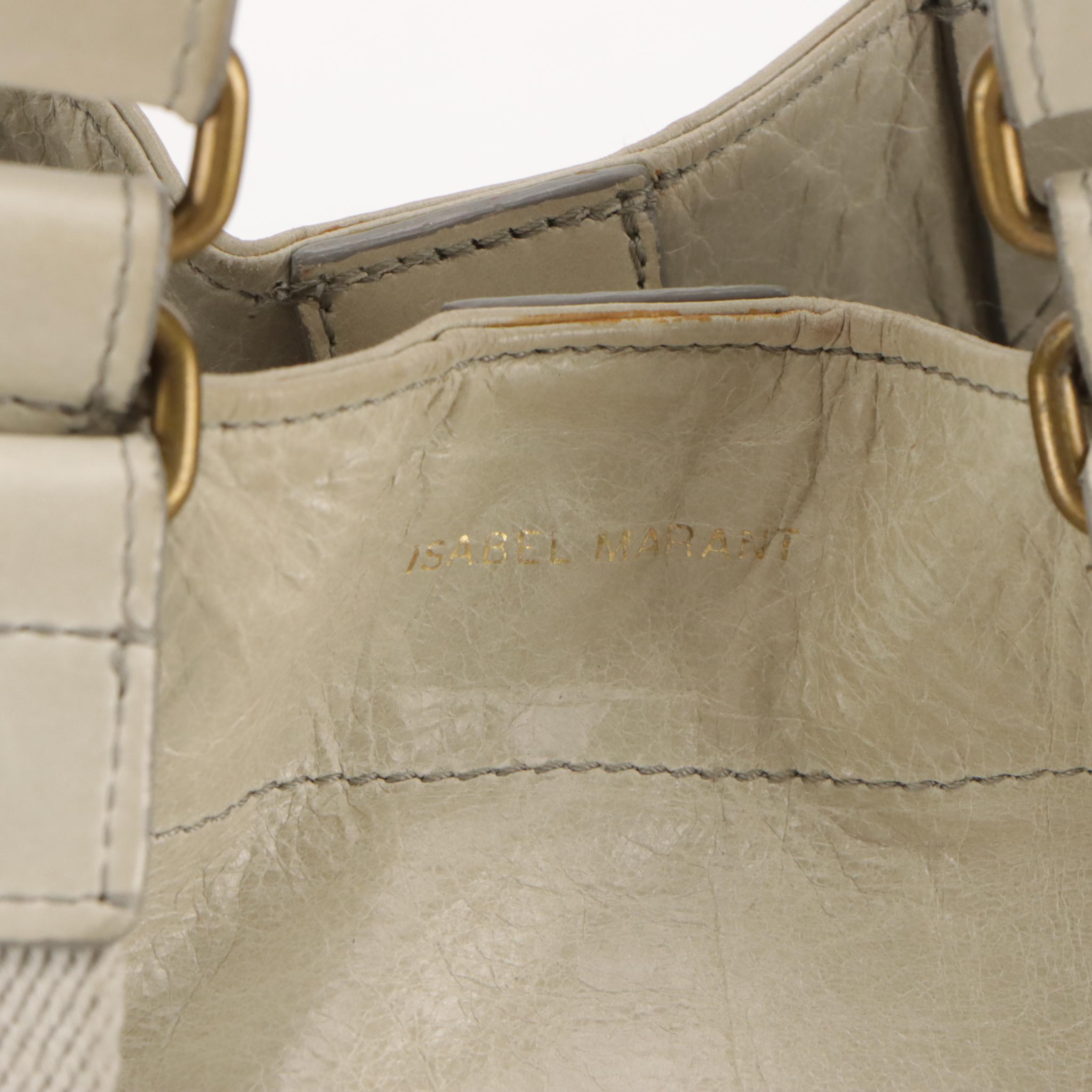 Isabel Marant Slouchy Two-Way Tote in Shiny Faded Mint Green Calfskin Leather