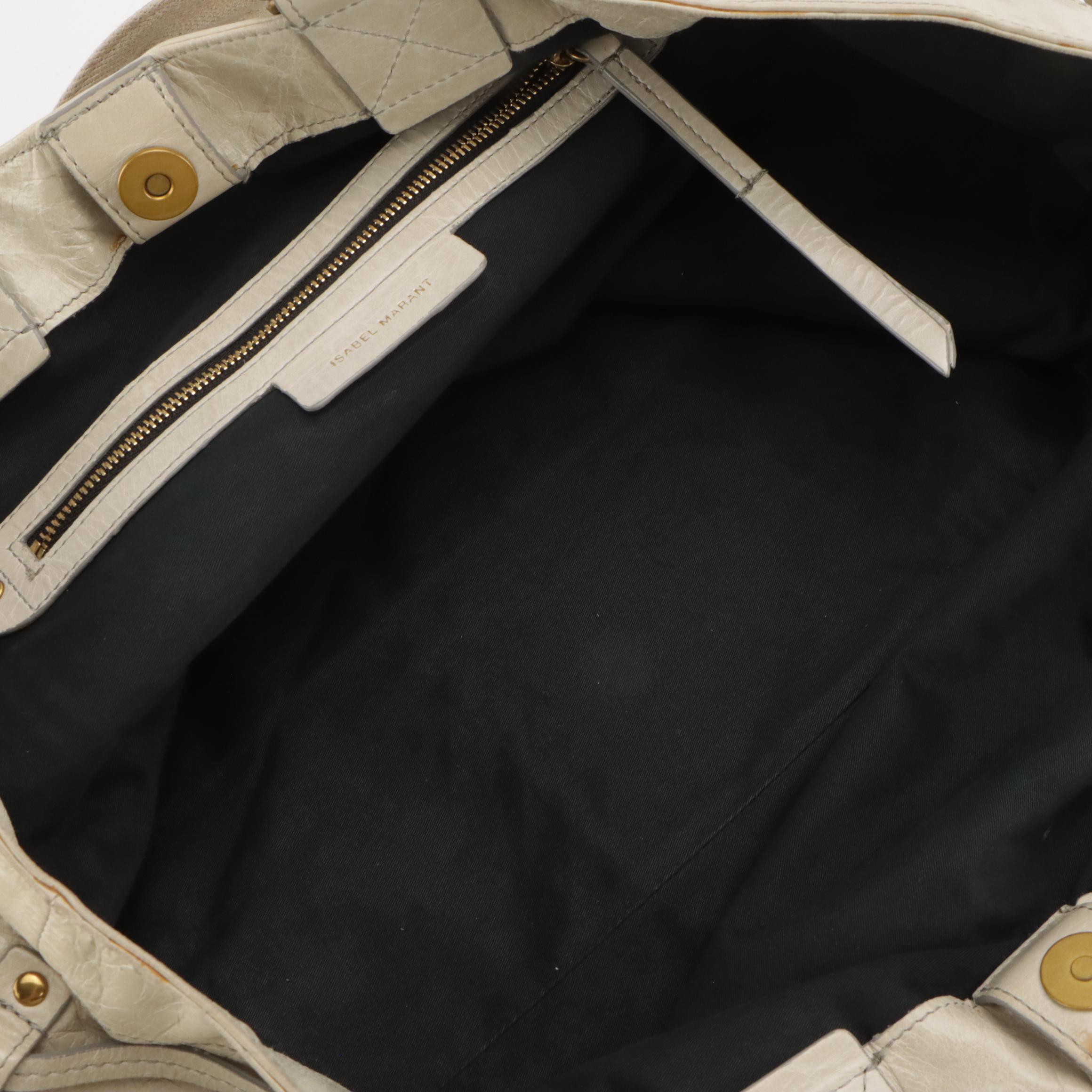 Isabel Marant Slouchy Two-Way Tote in Shiny Faded Mint Green Calfskin Leather