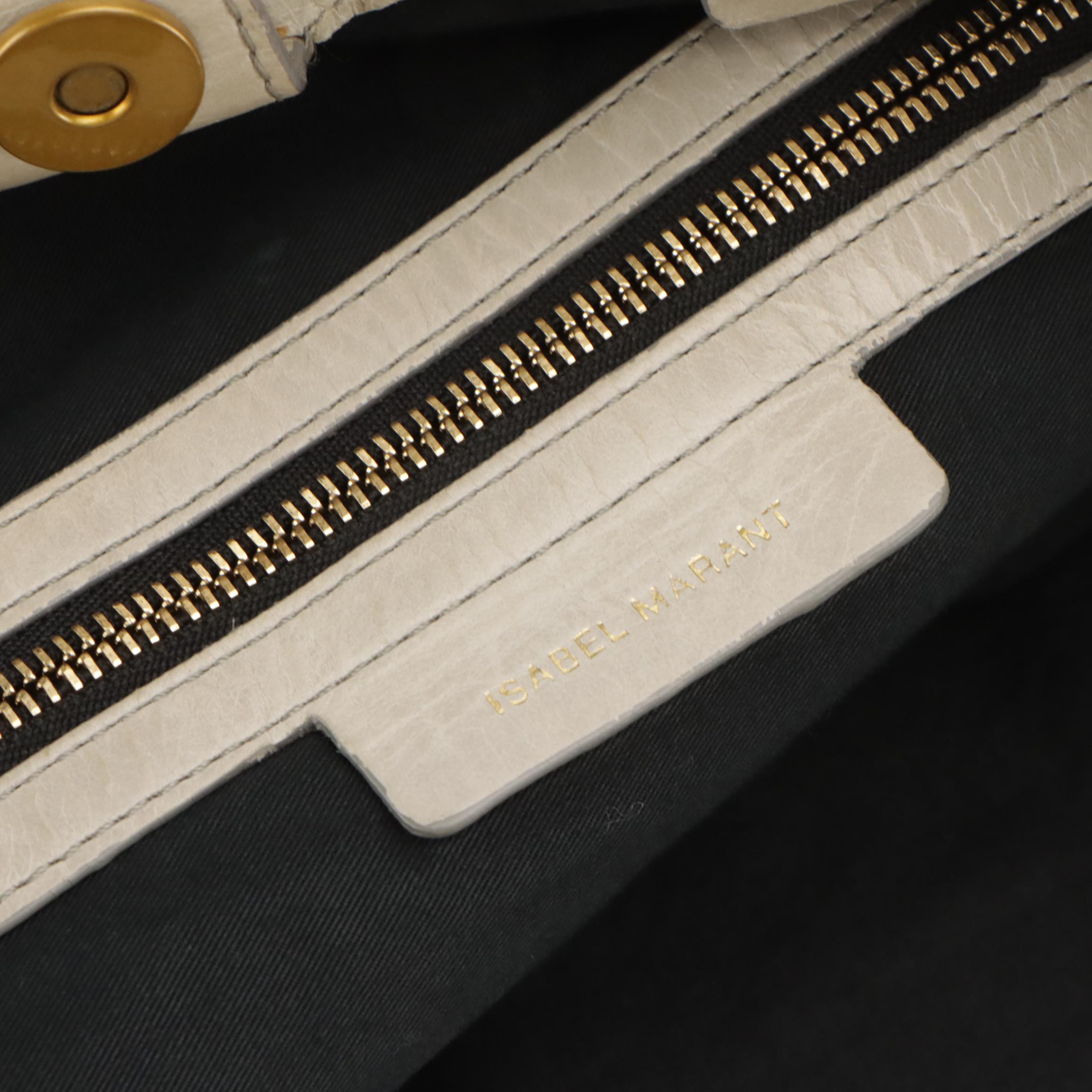 Isabel Marant Slouchy Two-Way Tote in Shiny Faded Mint Green Calfskin Leather