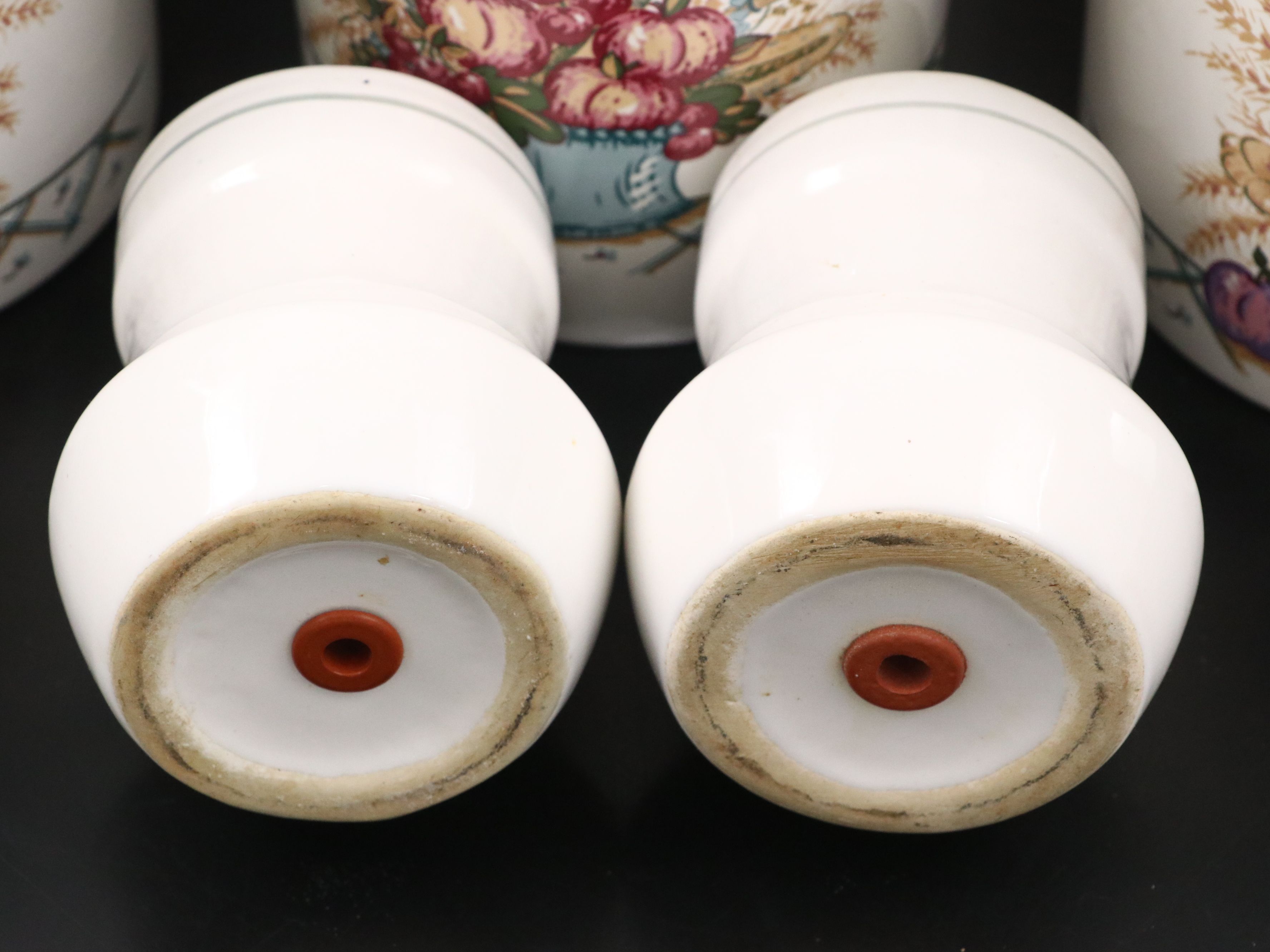Ceramic Canister Set with Utensil Holder and Salt and Pepper Shakers