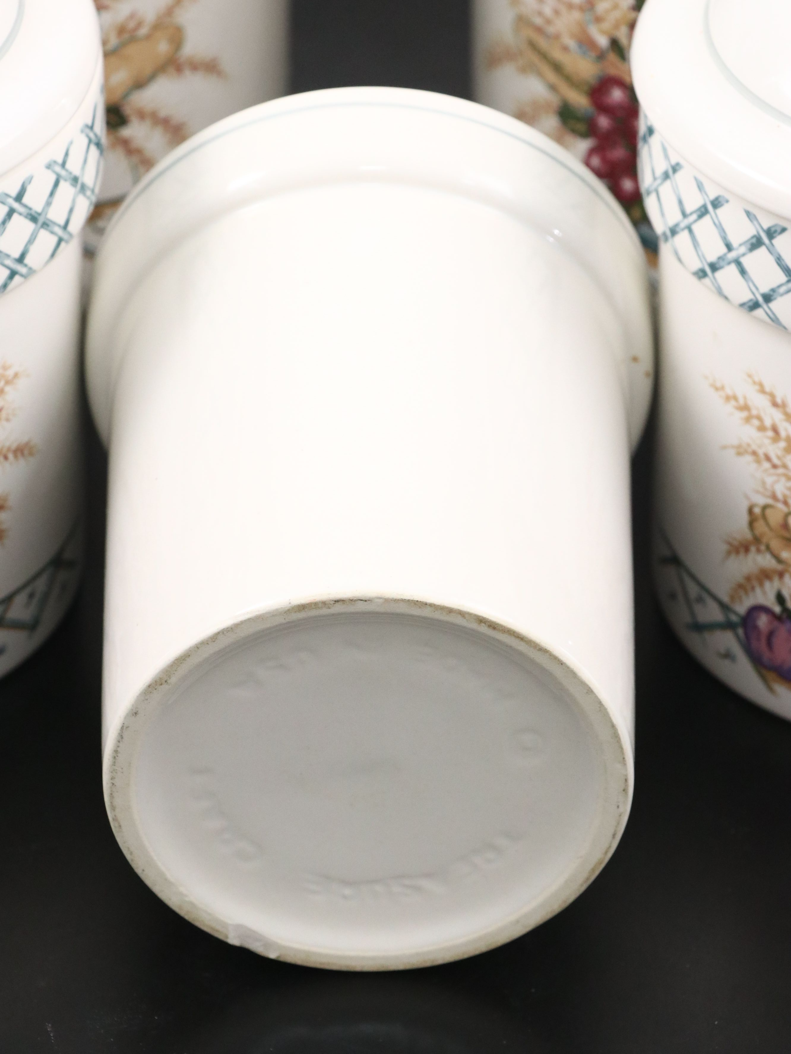 Ceramic Canister Set with Utensil Holder and Salt and Pepper Shakers