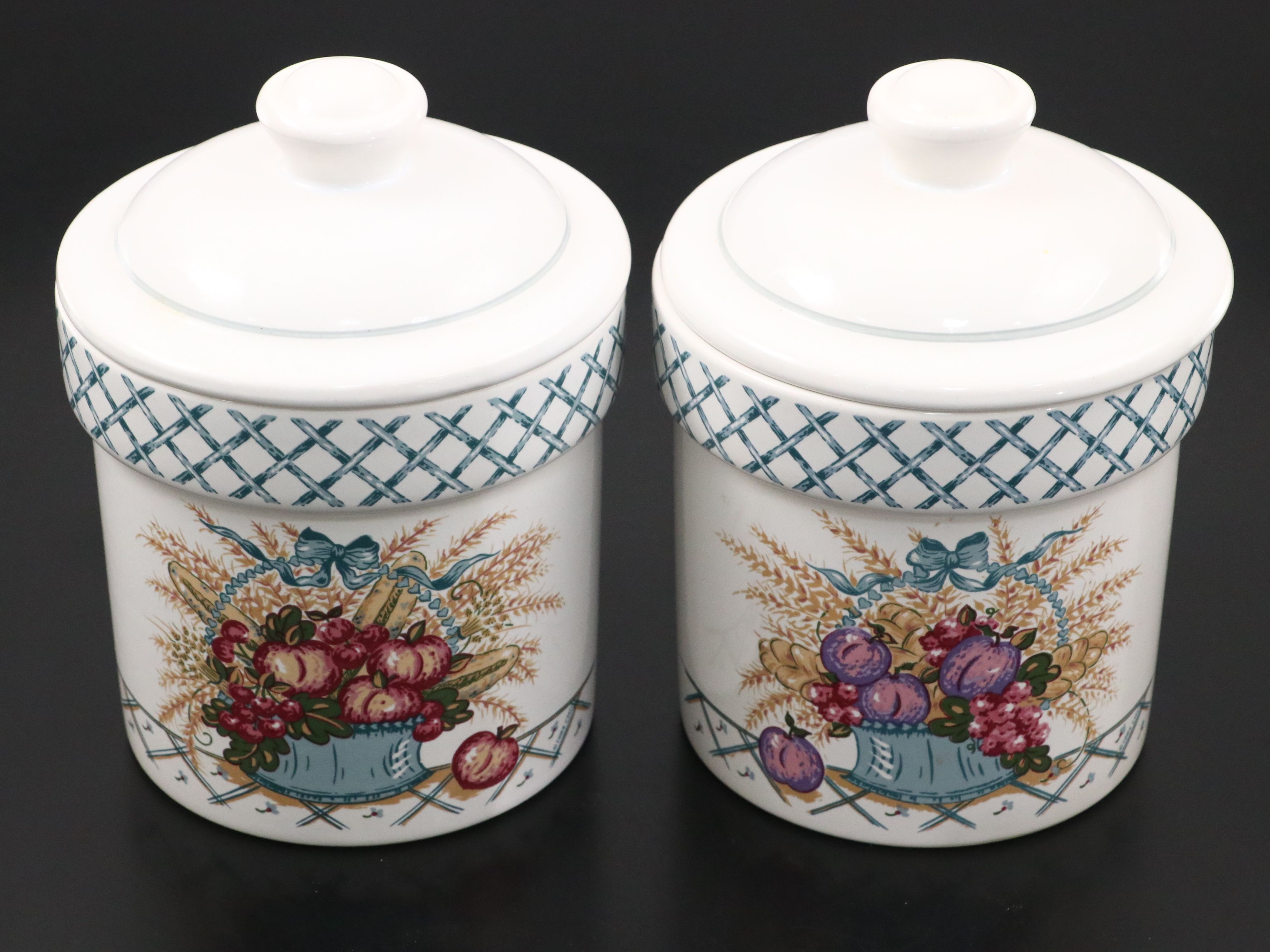 Ceramic Canister Set with Utensil Holder and Salt and Pepper Shakers