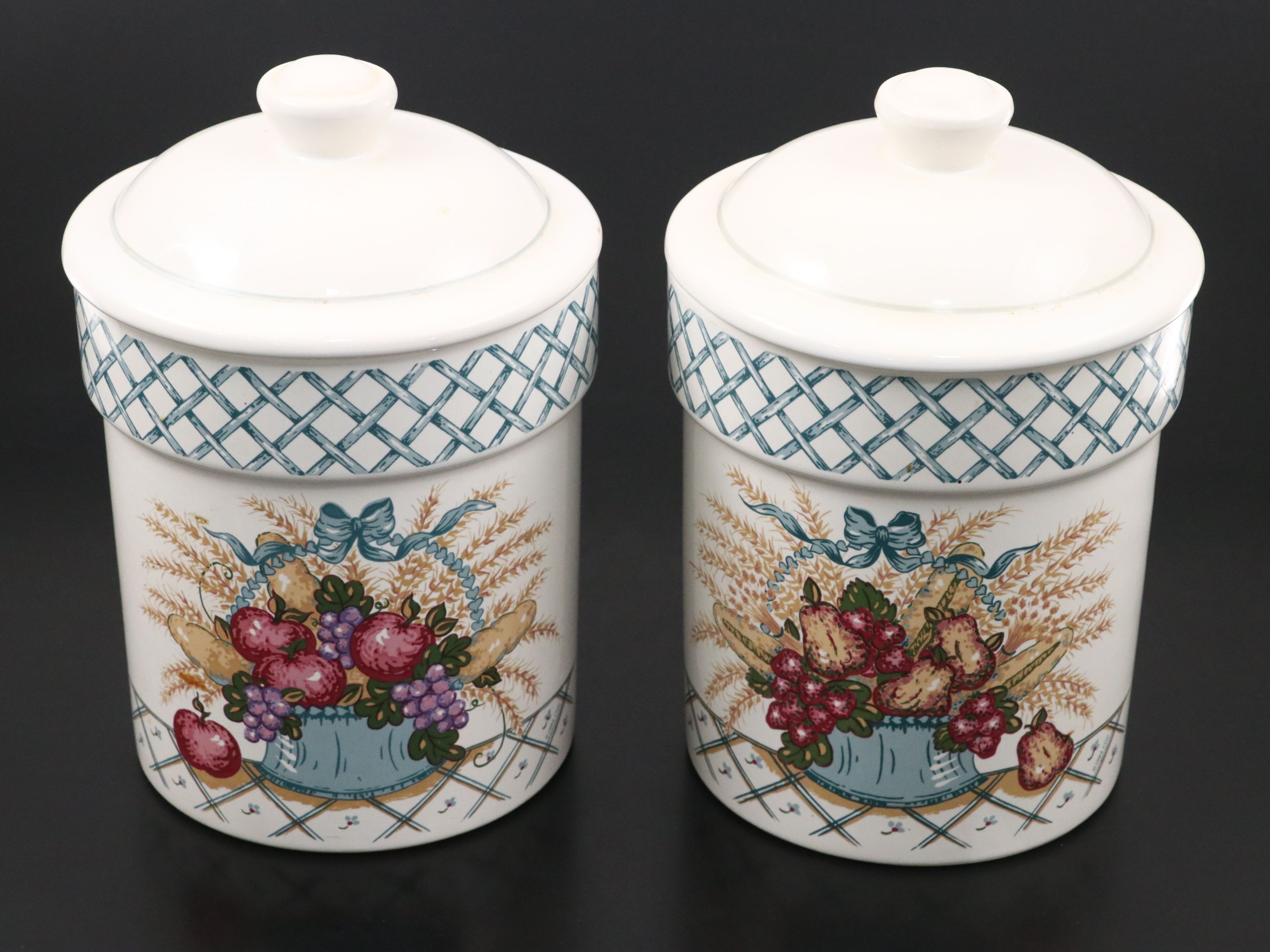 Ceramic Canister Set with Utensil Holder and Salt and Pepper Shakers