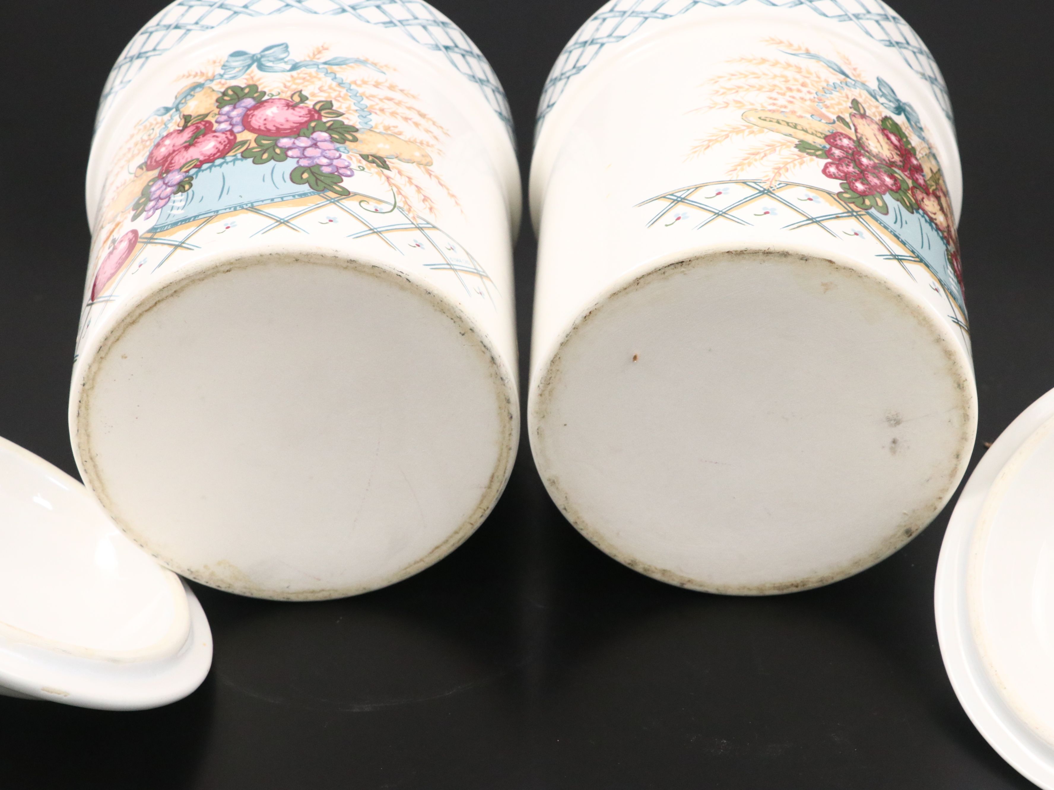 Ceramic Canister Set with Utensil Holder and Salt and Pepper Shakers