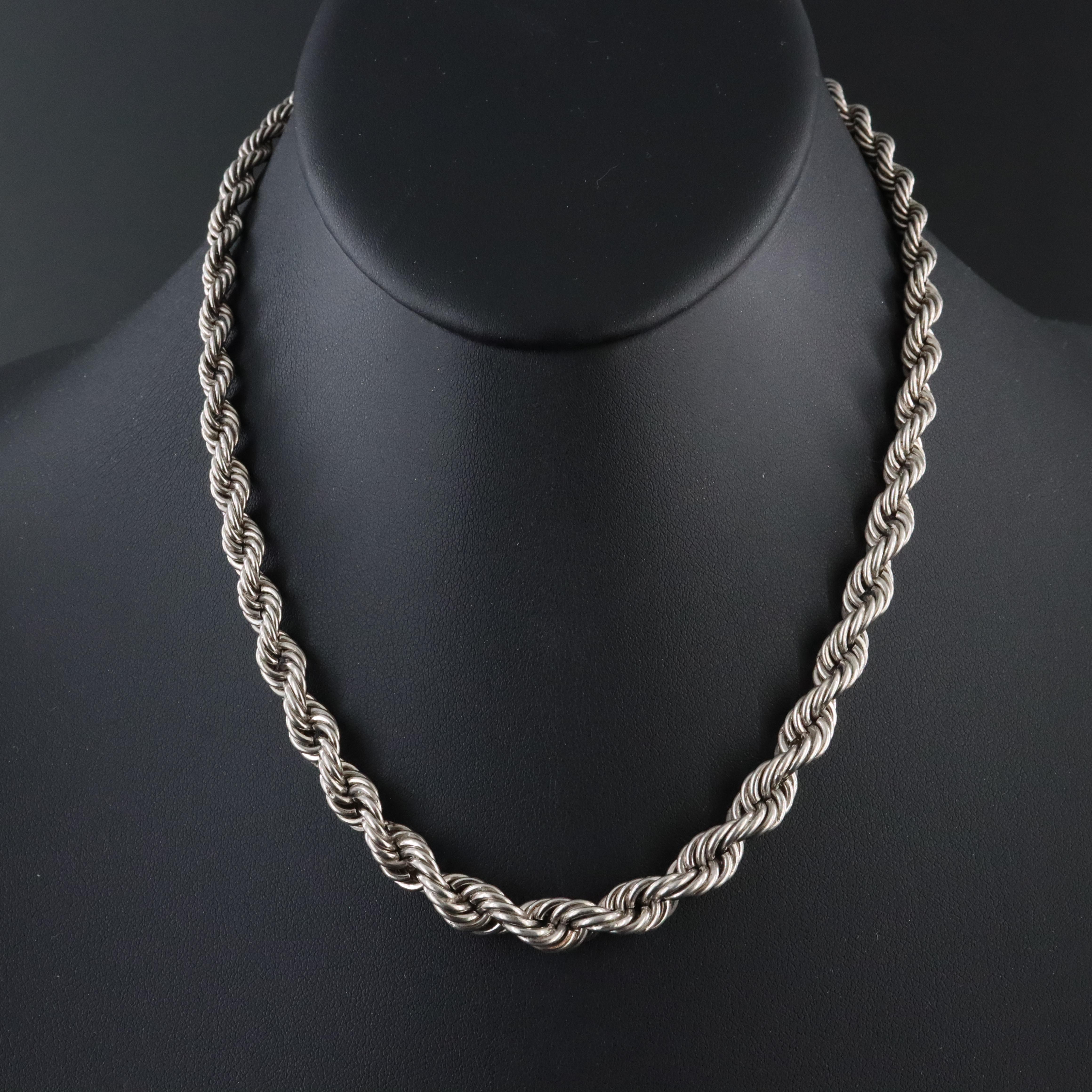 Sterling Braided Rope Necklace