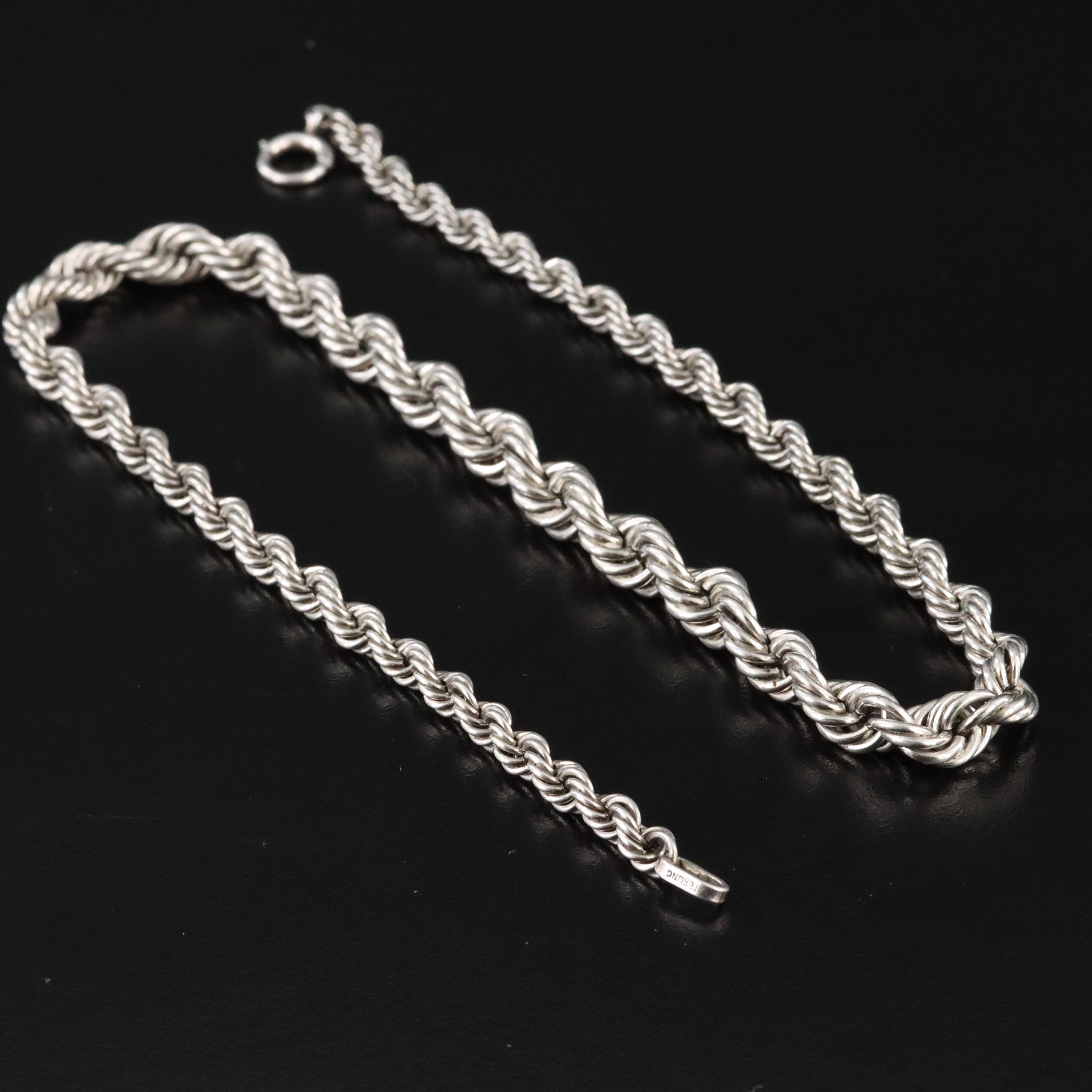 Sterling Braided Rope Necklace
