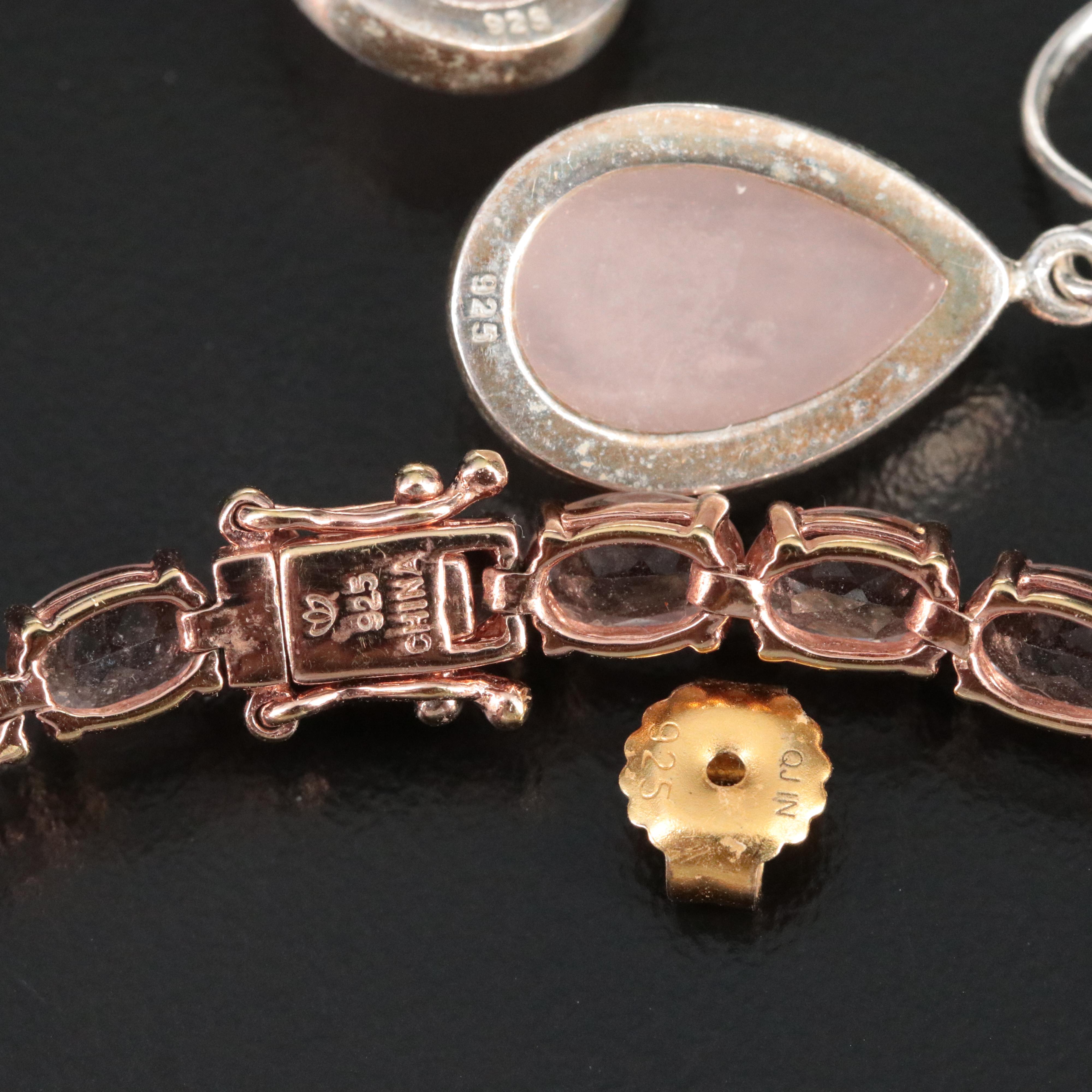 Sterling Rose Quartz, Peridot and Morganite Jewelry Collection