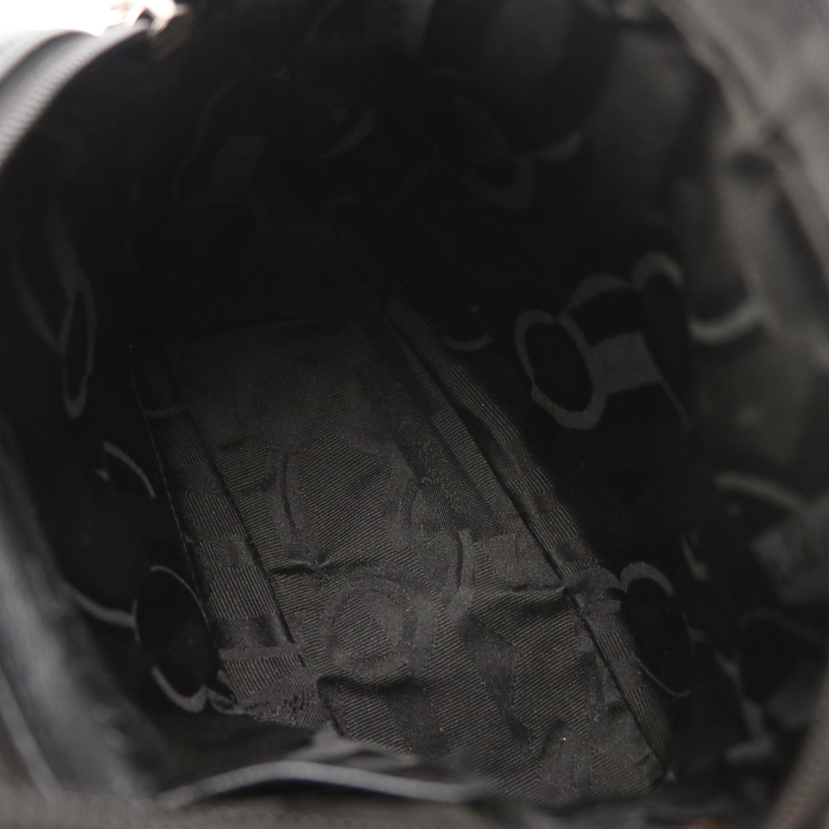 Salvatore Ferragamo Vara Chain Accented Crossbody Bag in Black Leather