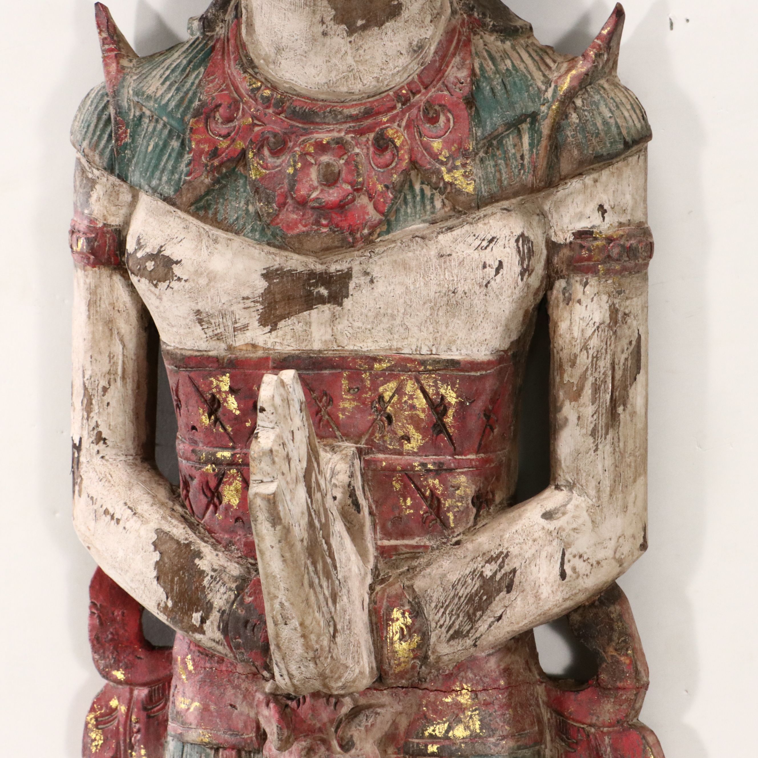 Balinese Carved Wood Wall Hanging Female Figure