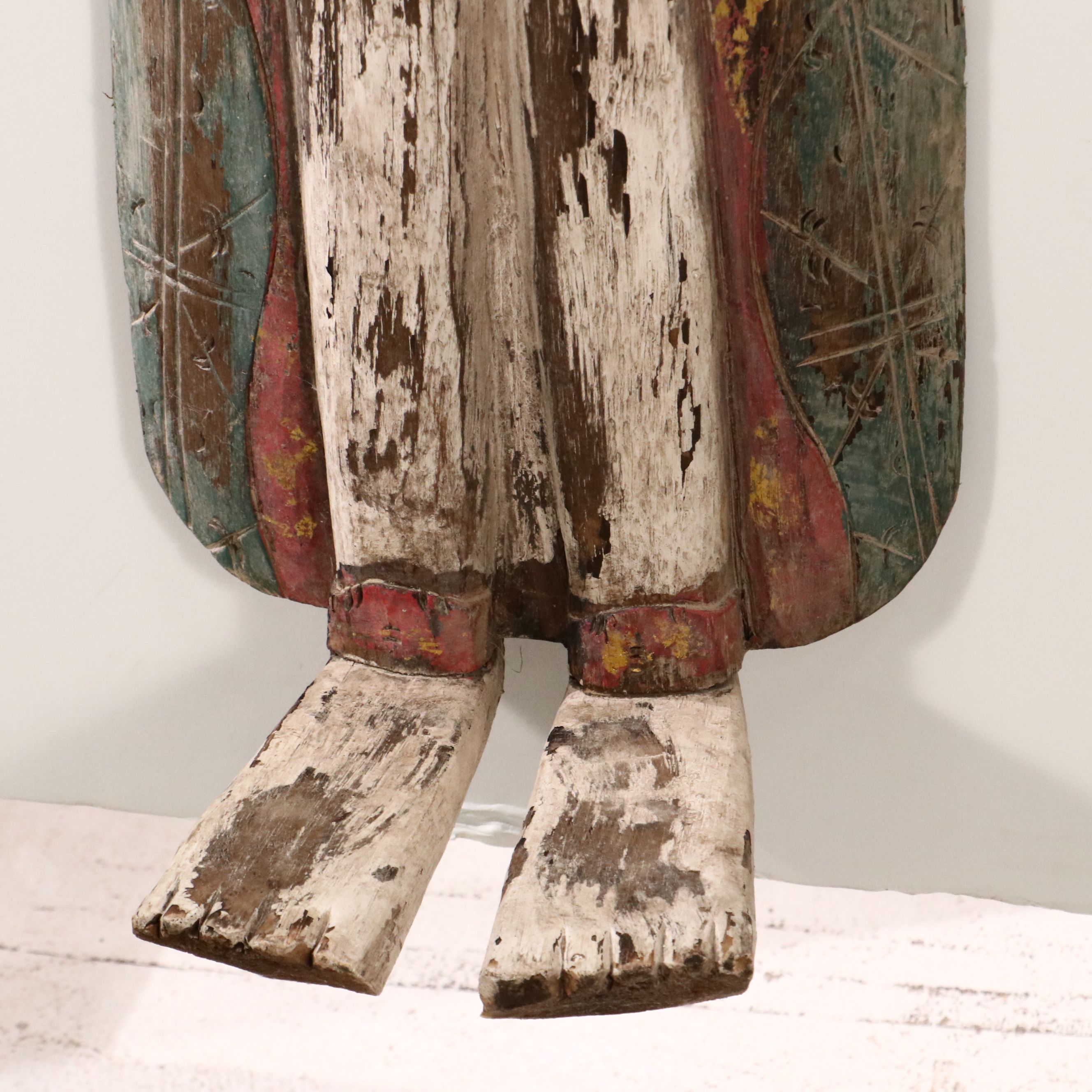 Balinese Carved Wood Wall Hanging Female Figure