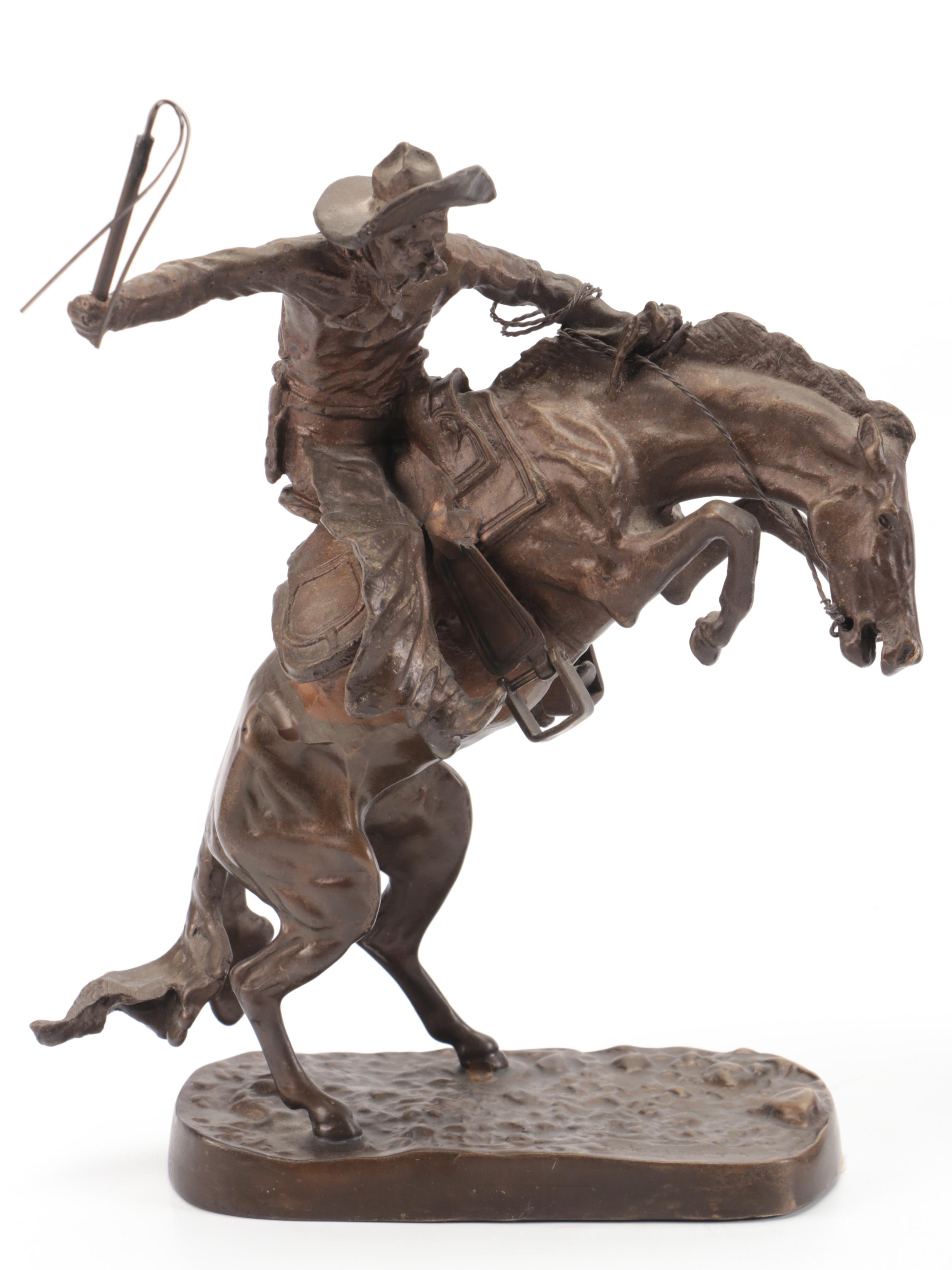 "The Mountain Man" and "Bronco Buster" After Frederic Remington