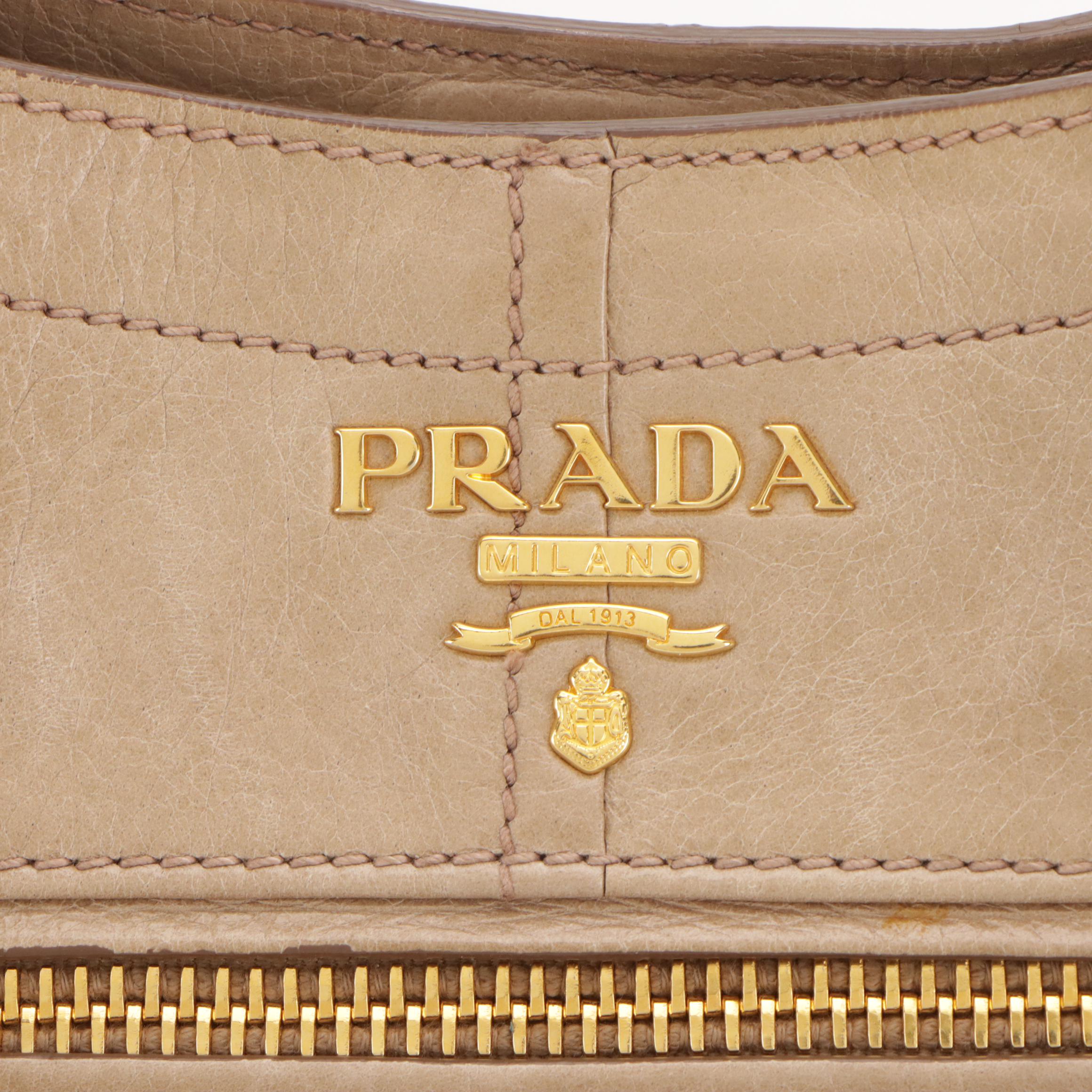 Prada Vitello Shine Leather Front Pocket Two-Way Bag