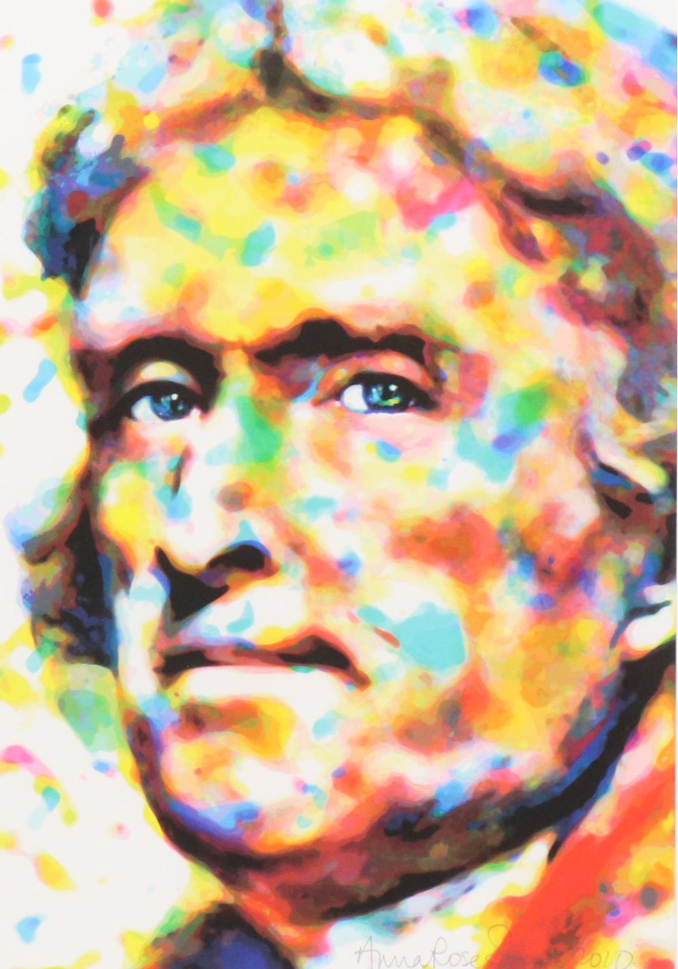 Anna Rose Soeull Stylized Portrait Giclée of Thomas Jefferson, 2010