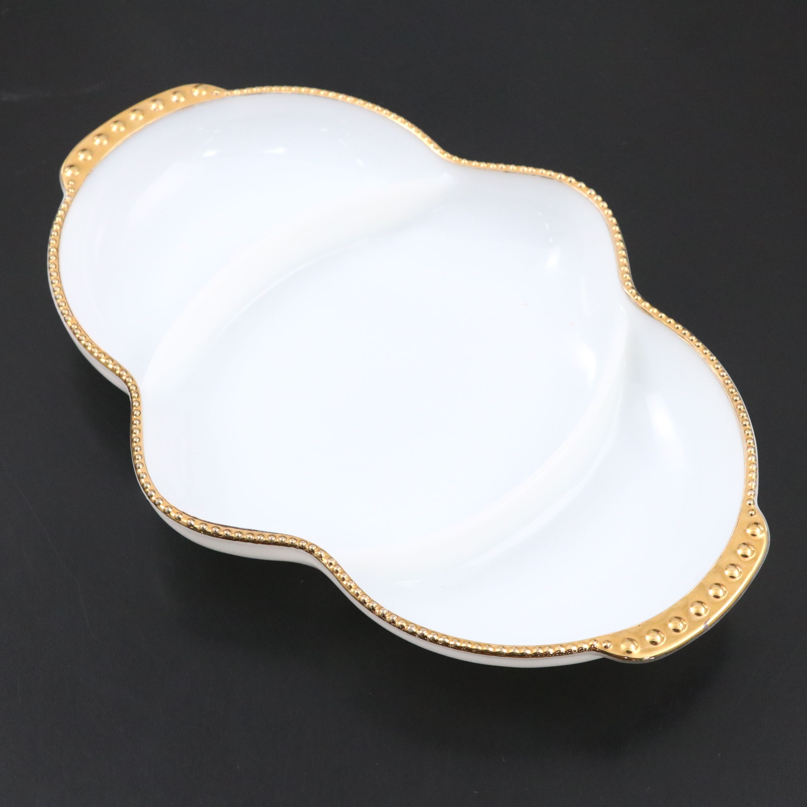 Fire-King "King Wheat" Baking Dishes with Other Milk Glass Serving Pieces