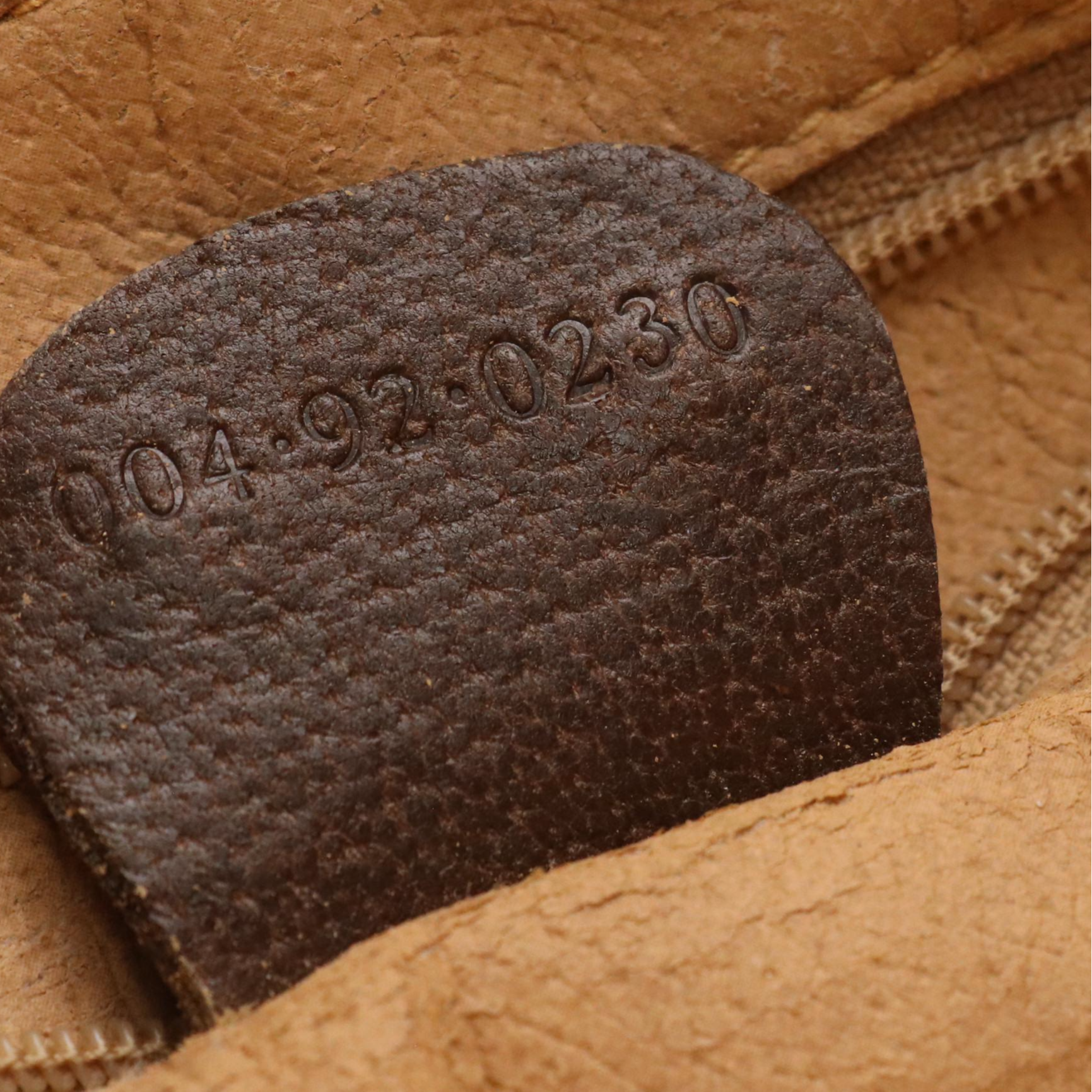 Gucci Vintage Zip Clutch in GG Supreme Coated Canvas and Brown Leather Trim