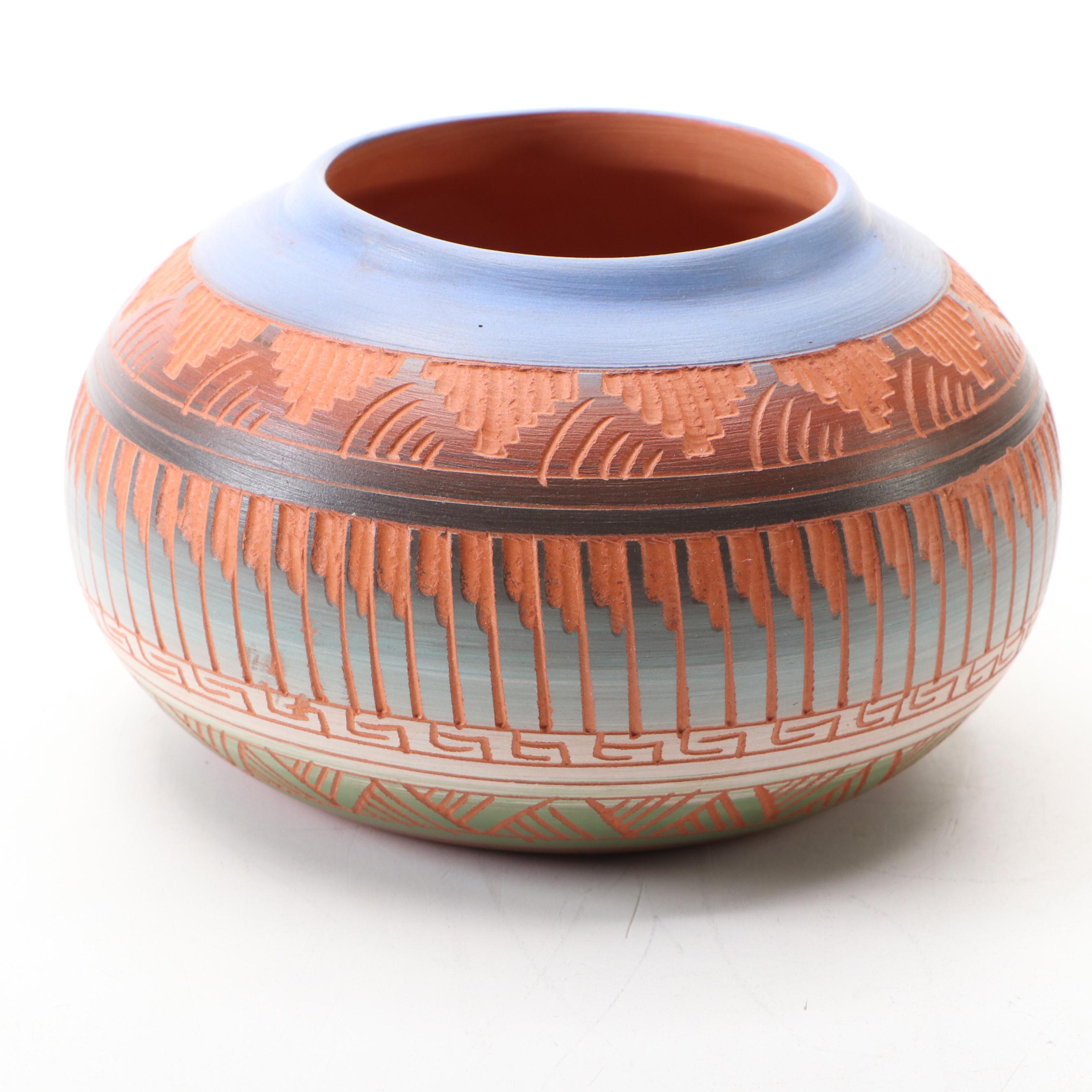 Tony A. Yazzie Pottery Navajo Vase