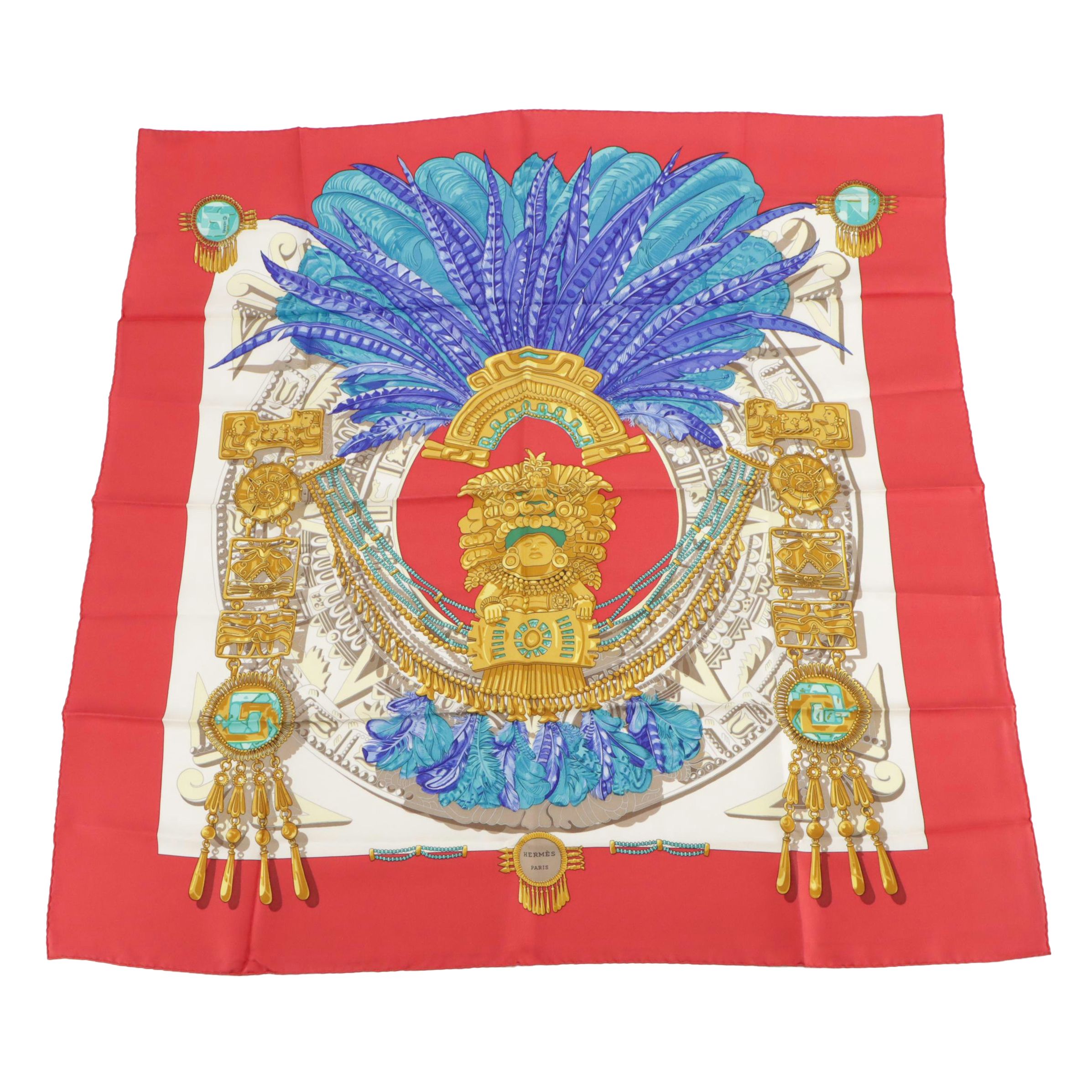 Hermès "Mexique" Scarf 90 in Silk Twill