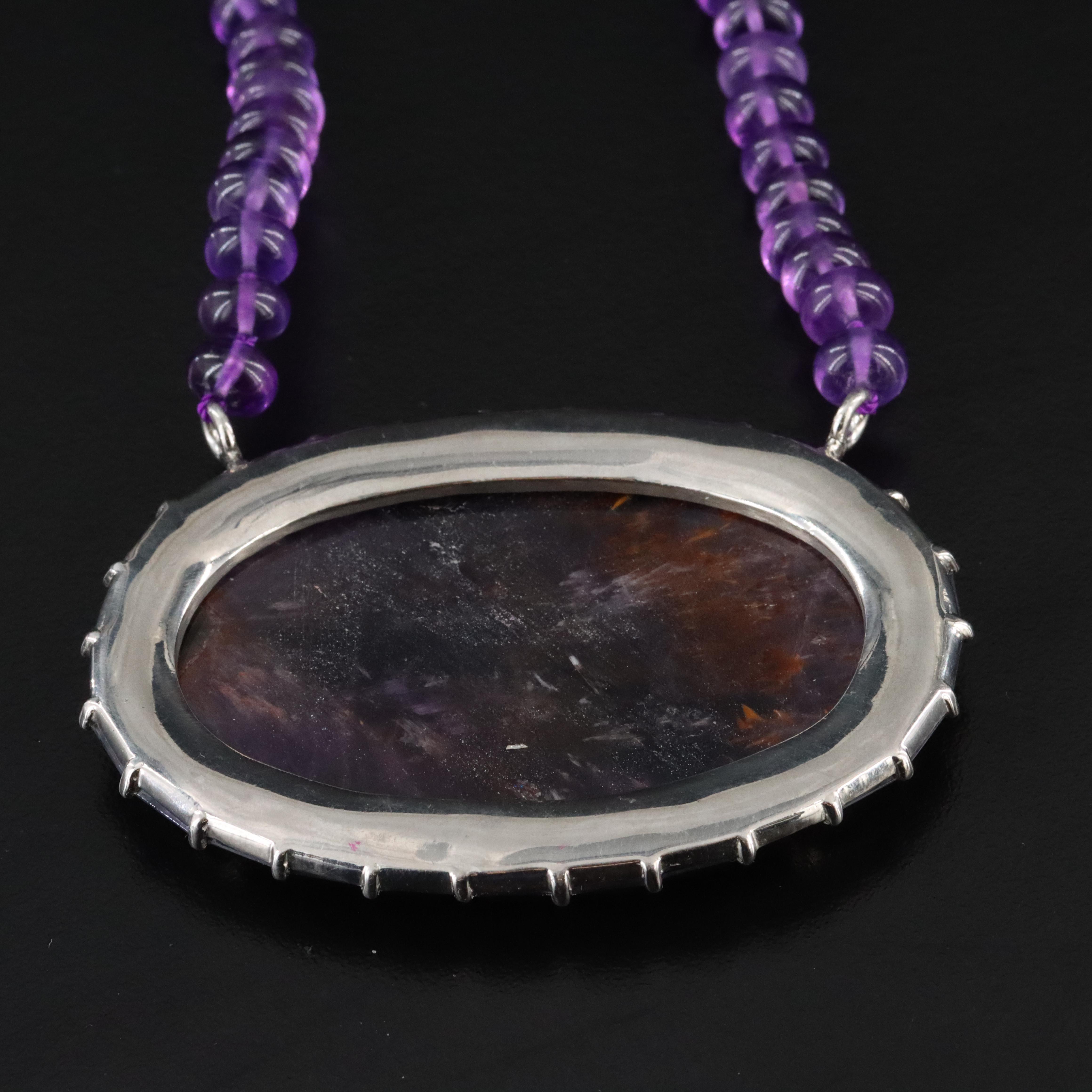 Sheryl Lowe Sterling Ametrine, Amethyst and Iolite Necklace