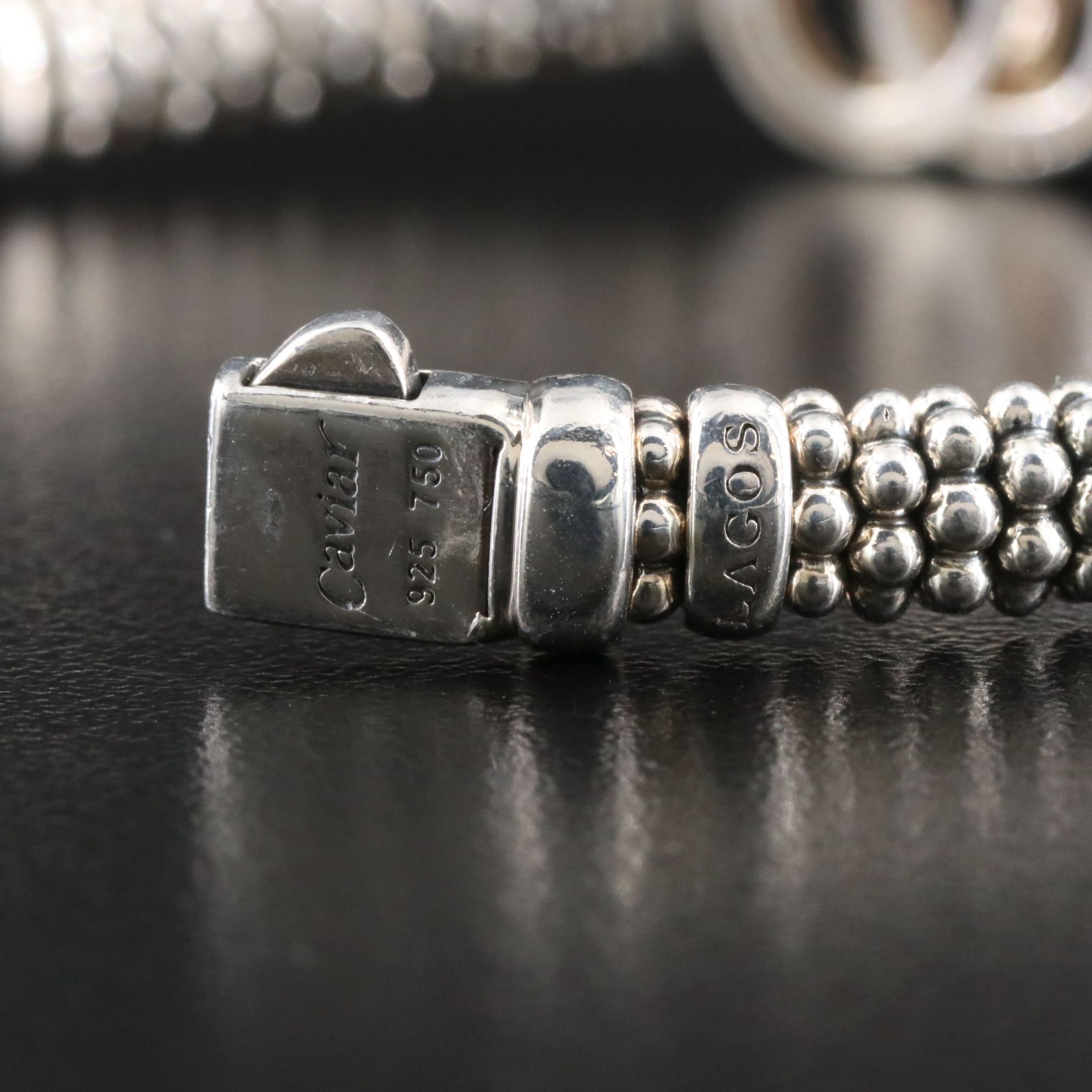 Caviar by Lagos Sterlings and 18K Signature Interlocking Circles Bracelet