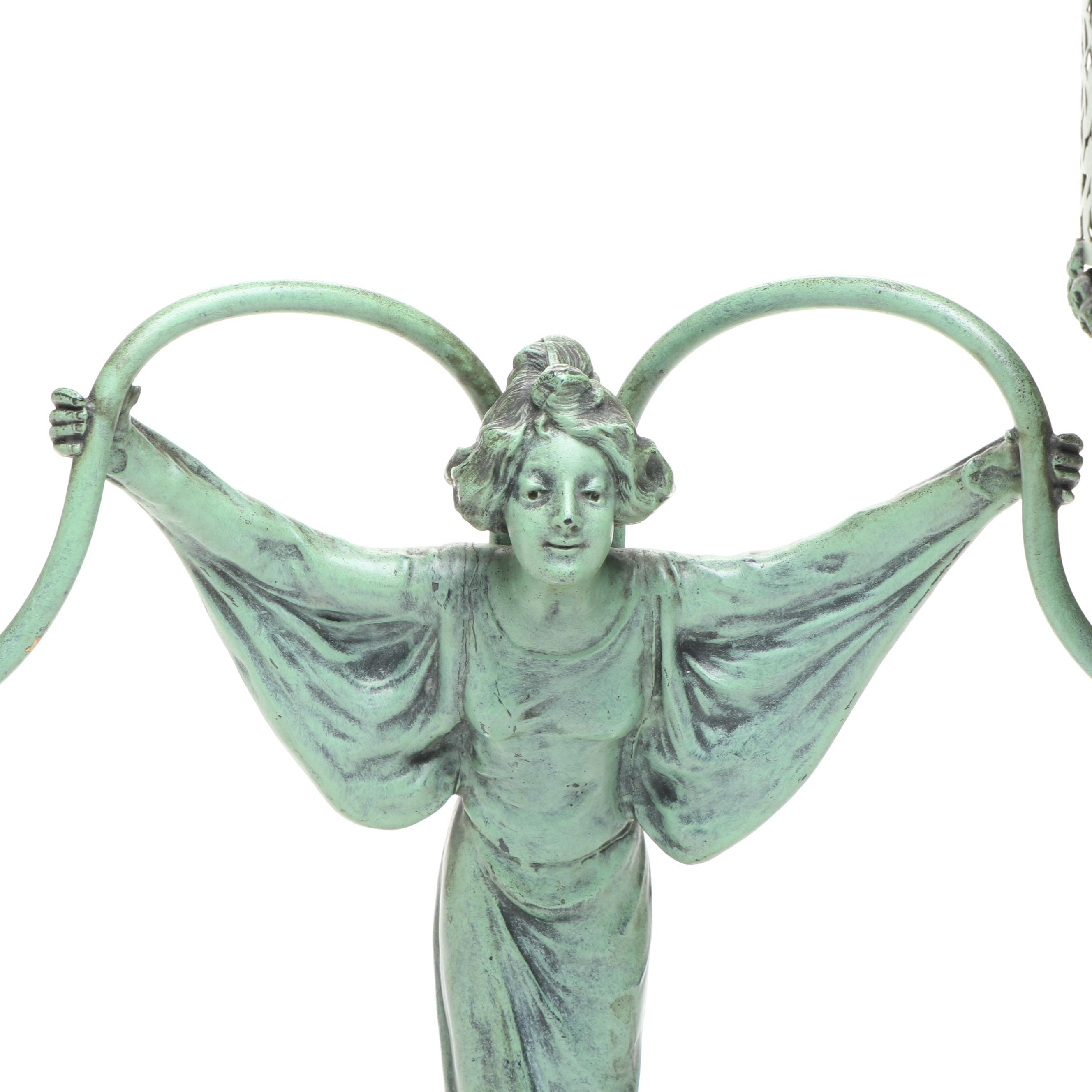 Art Nouveau Style Metal Table Lamp