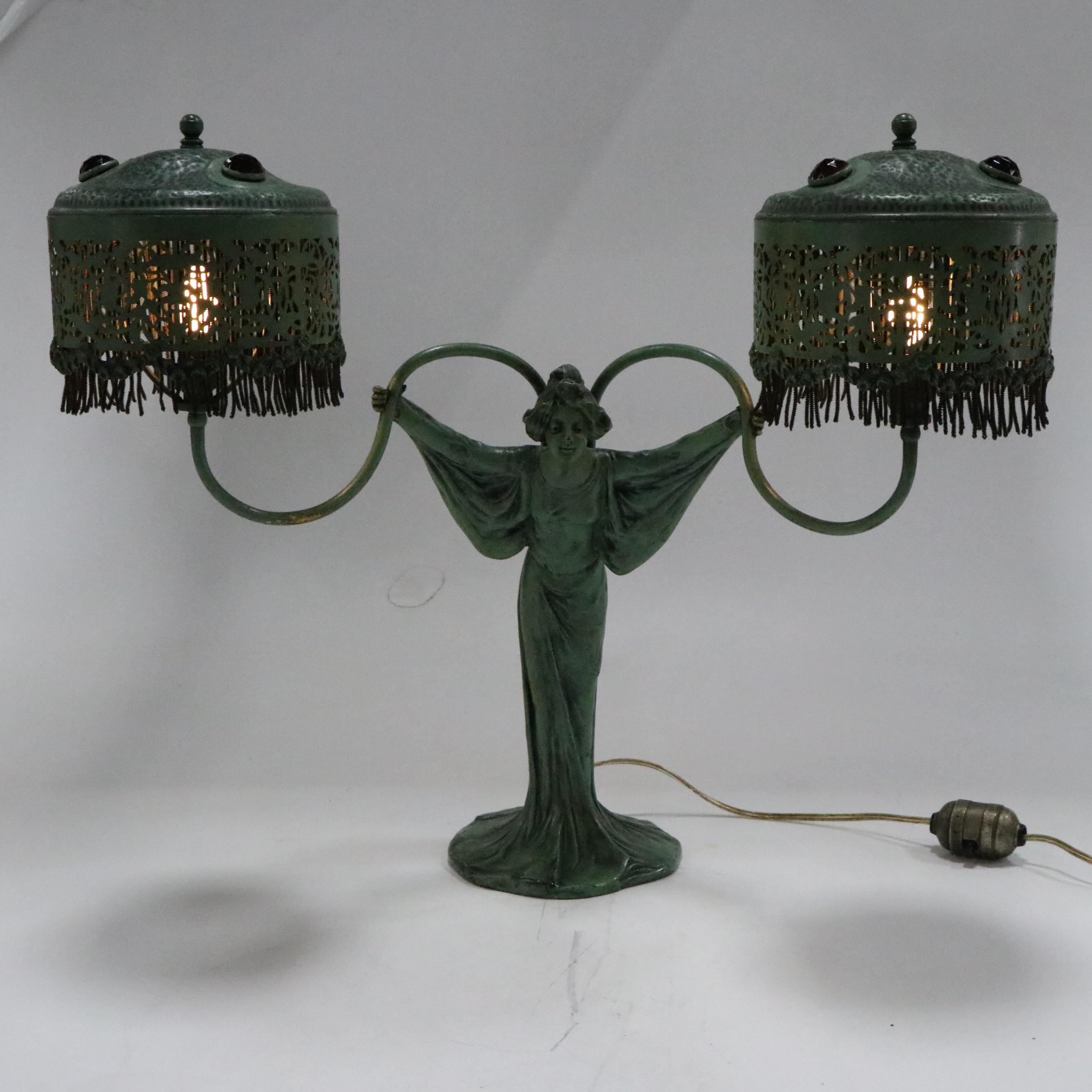 Art Nouveau Style Metal Table Lamp