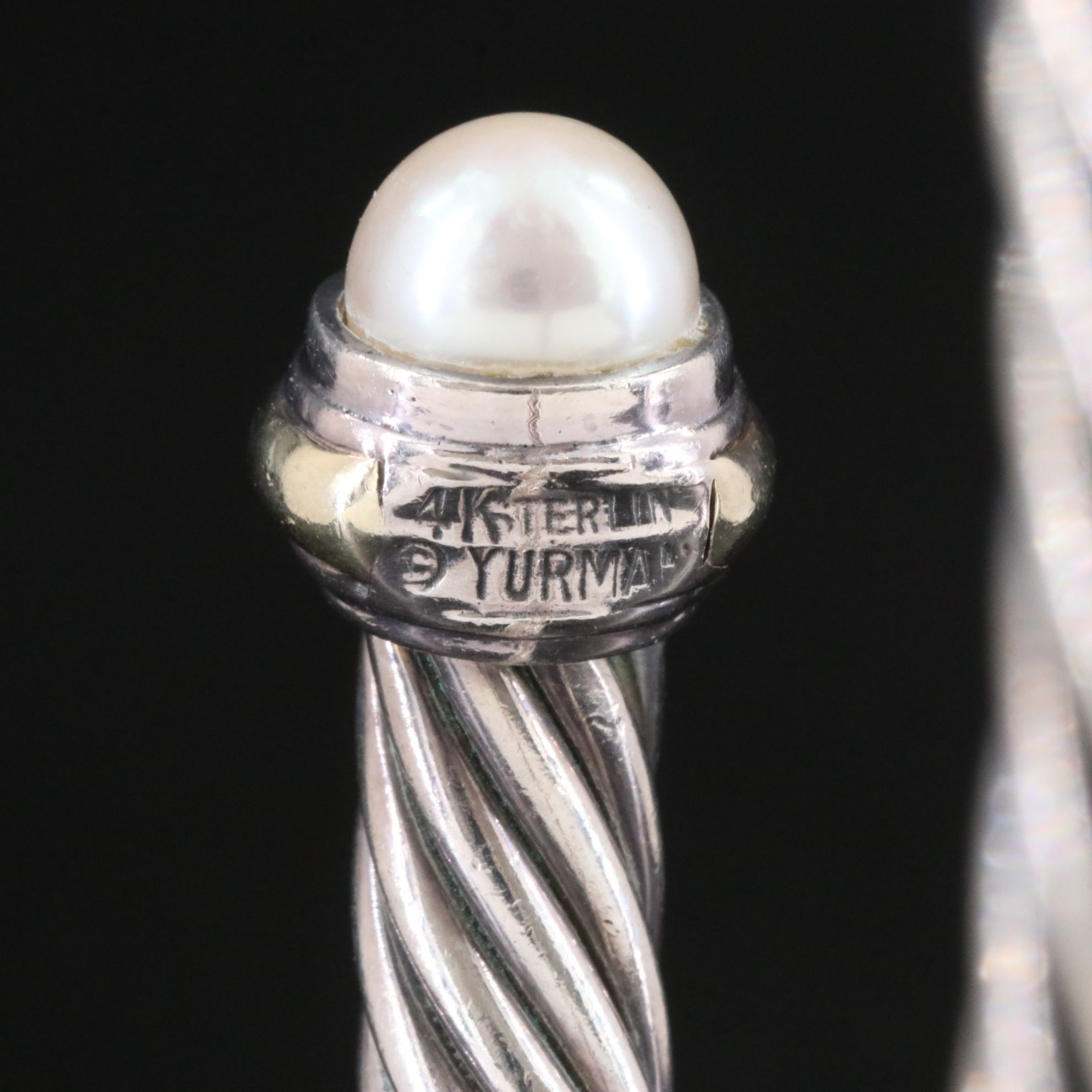 David Yurman Sterling and Pearl Cuff Bracelet with 14K Accents