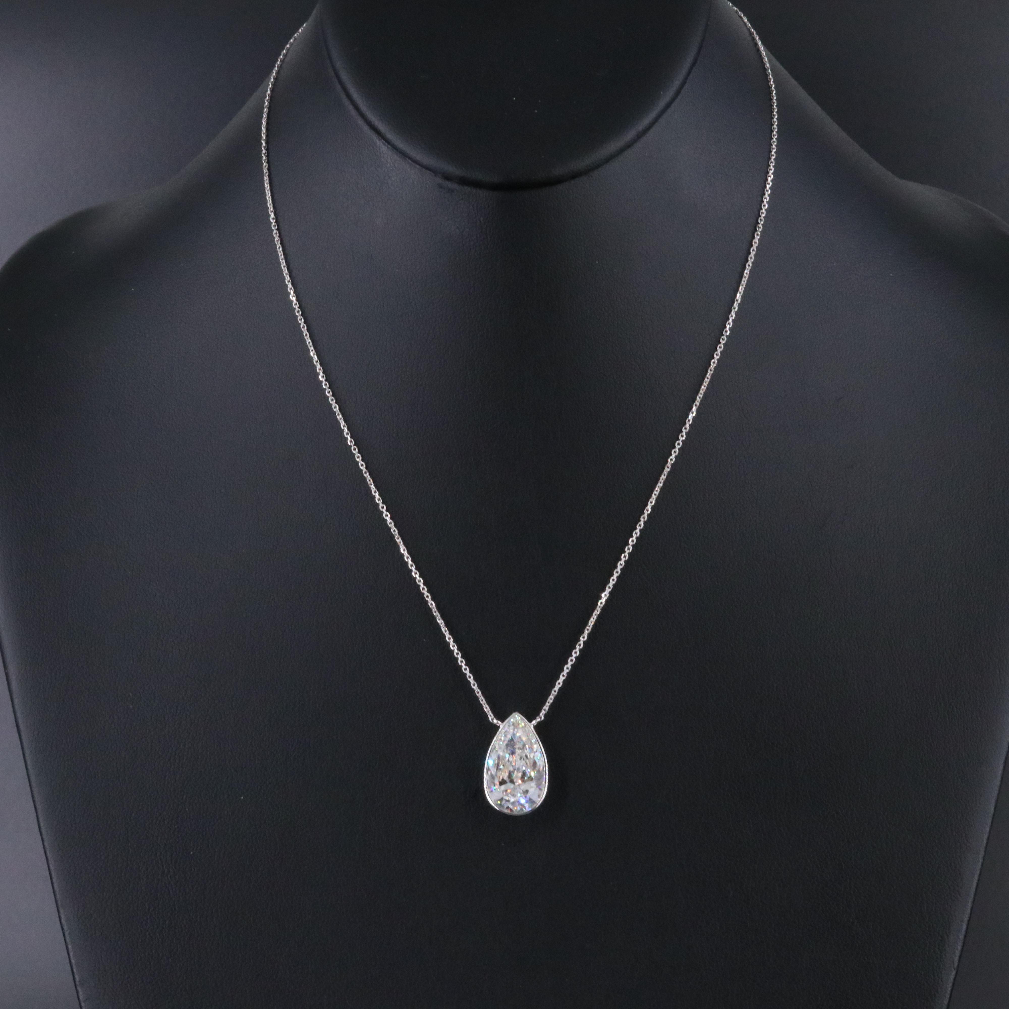 14K 8.01 CT Lab Grown Diamond Necklace with an IGI Report