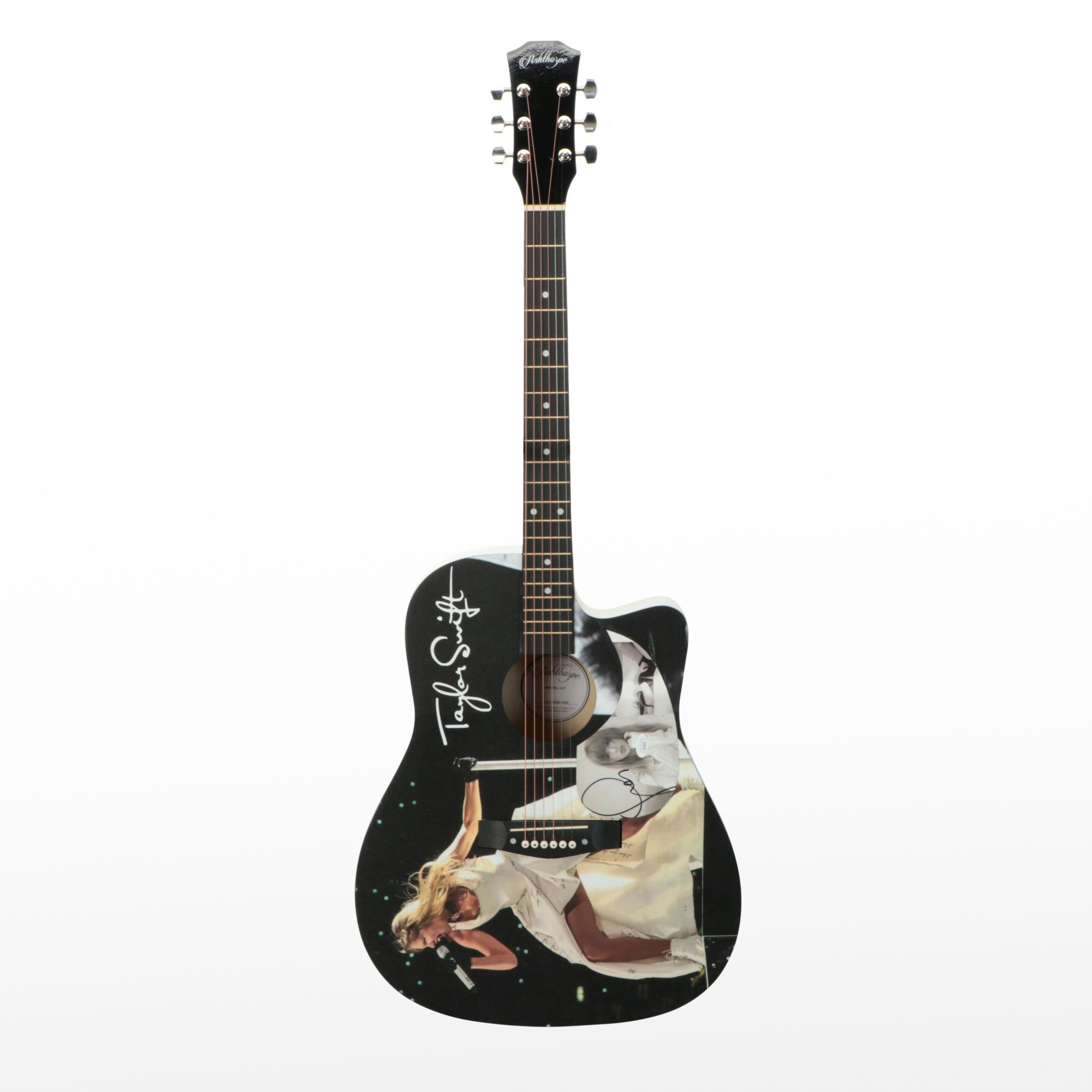 Taylor Swift Decal-Signed "The Eras Tour" Ashthorpe Acoustic Guitar, JSA